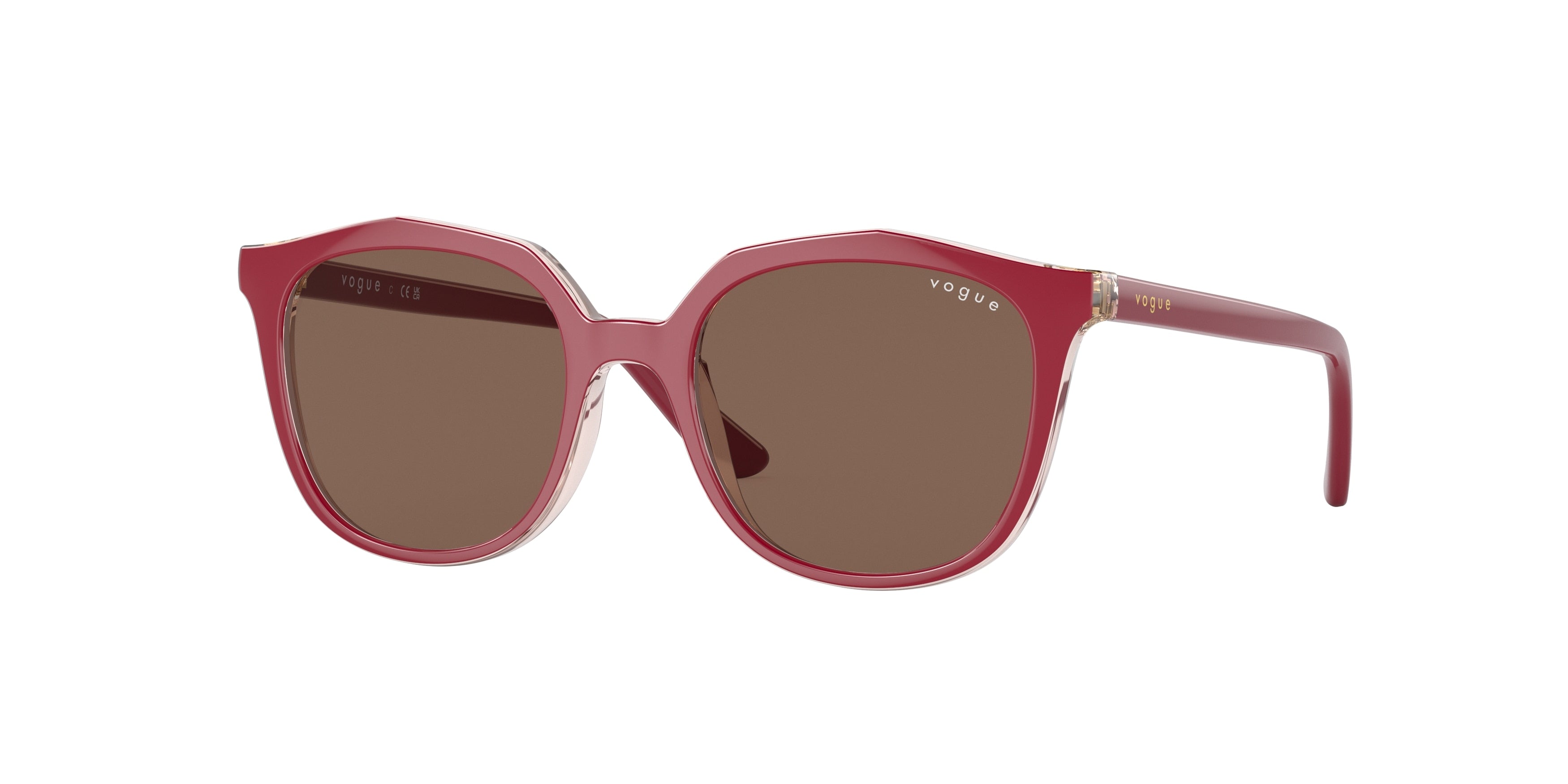 VOGUE JUNIOR SUN VJ2016 Irregular Sunglasses 293173-Transparent Pink/Top Fuchsia 45-125-16 - Color Map Pink