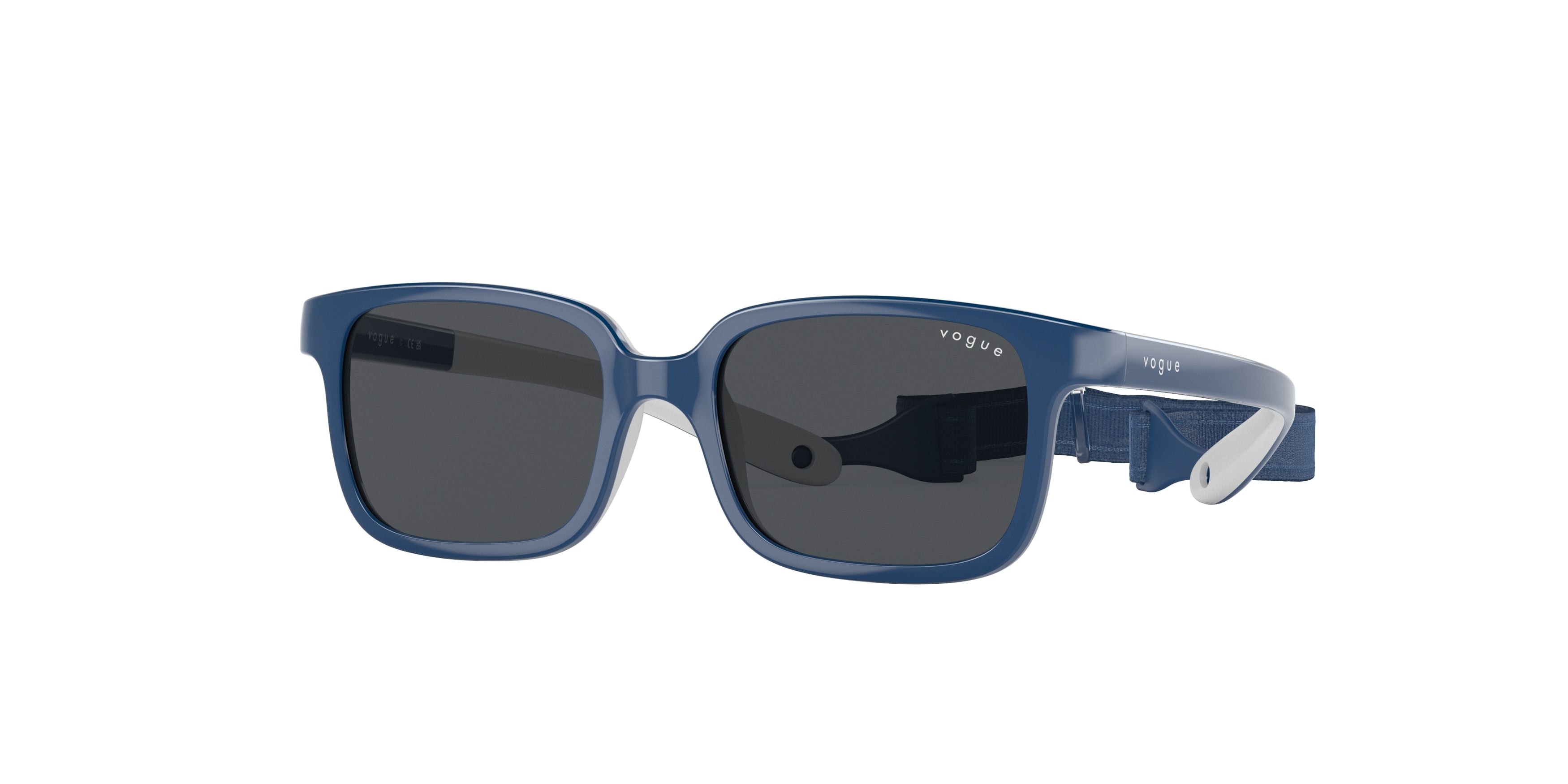 VOGUE JUNIOR SUN VJ2017 Pillow Sunglasses 297487-Blue On Cream Rubber 45-120-14 - Color Map Blue