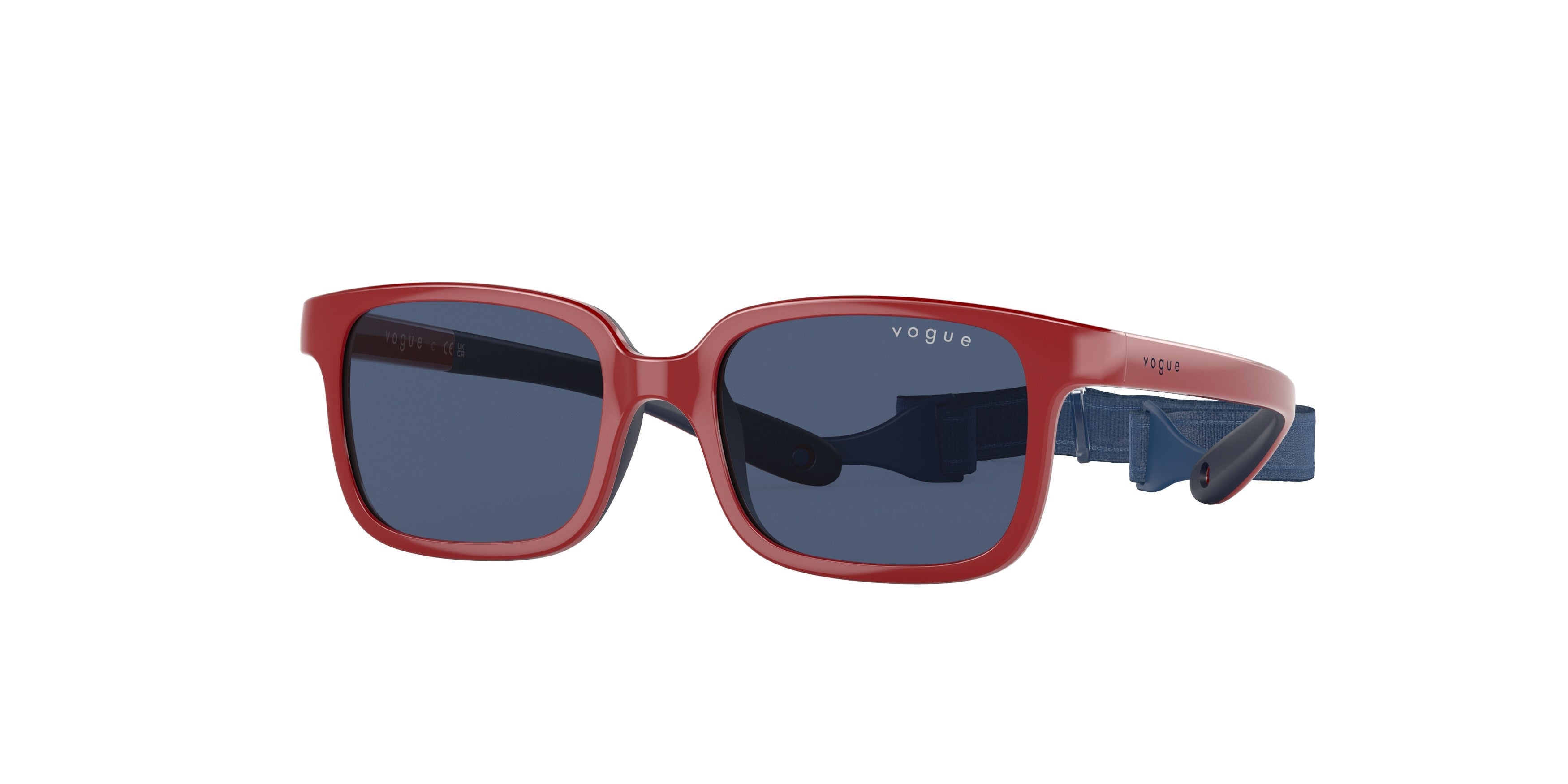 VOGUE JUNIOR SUN VJ2017 Pillow Sunglasses 302680-Full Red On Blue Rubber 45-120-14 - Color Map Red