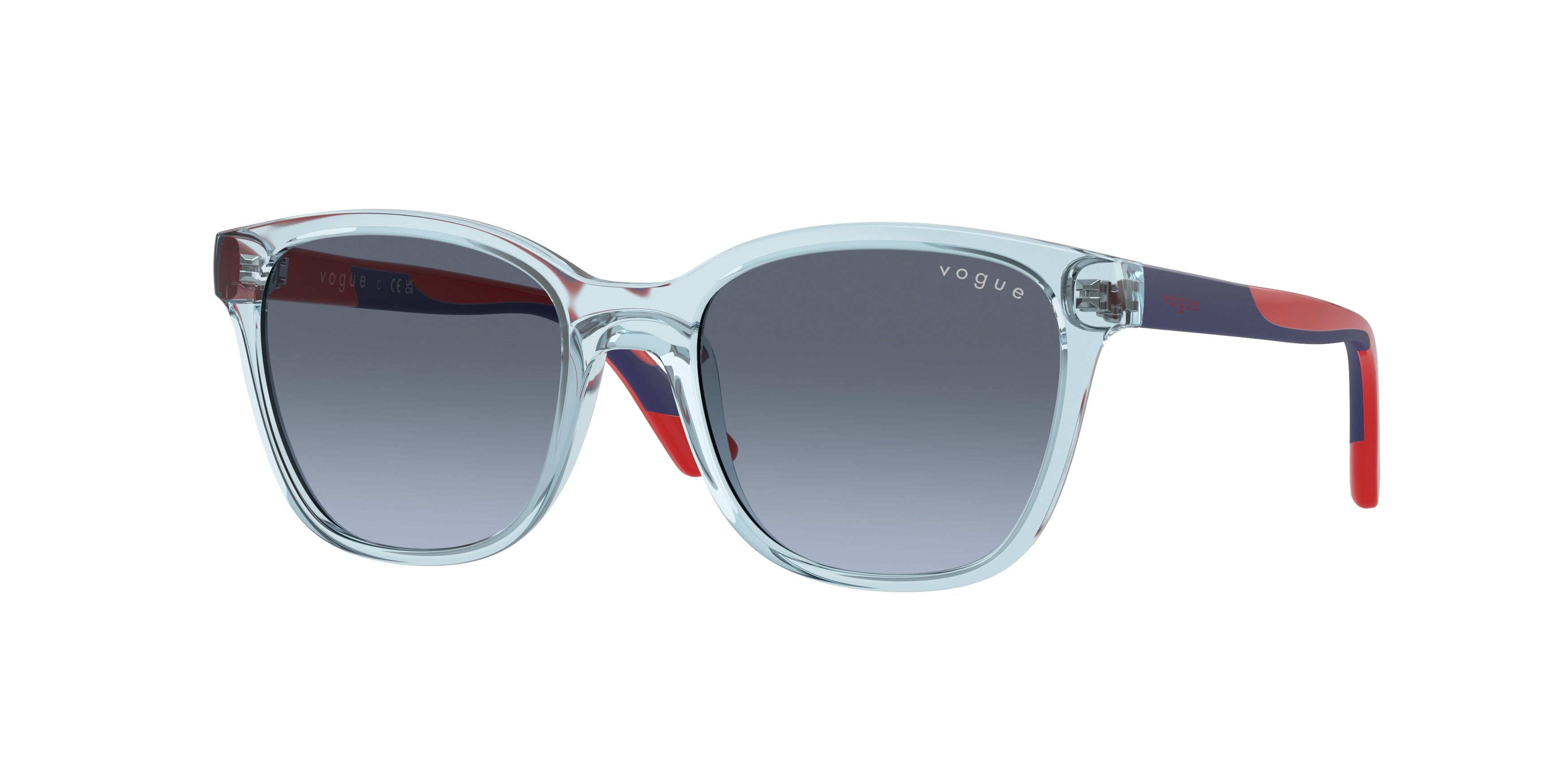 VOGUE JUNIOR SUN VJ2019 Pillow Sunglasses 25828F-Transparent Light Blue 48-125-17 - Color Map Blue