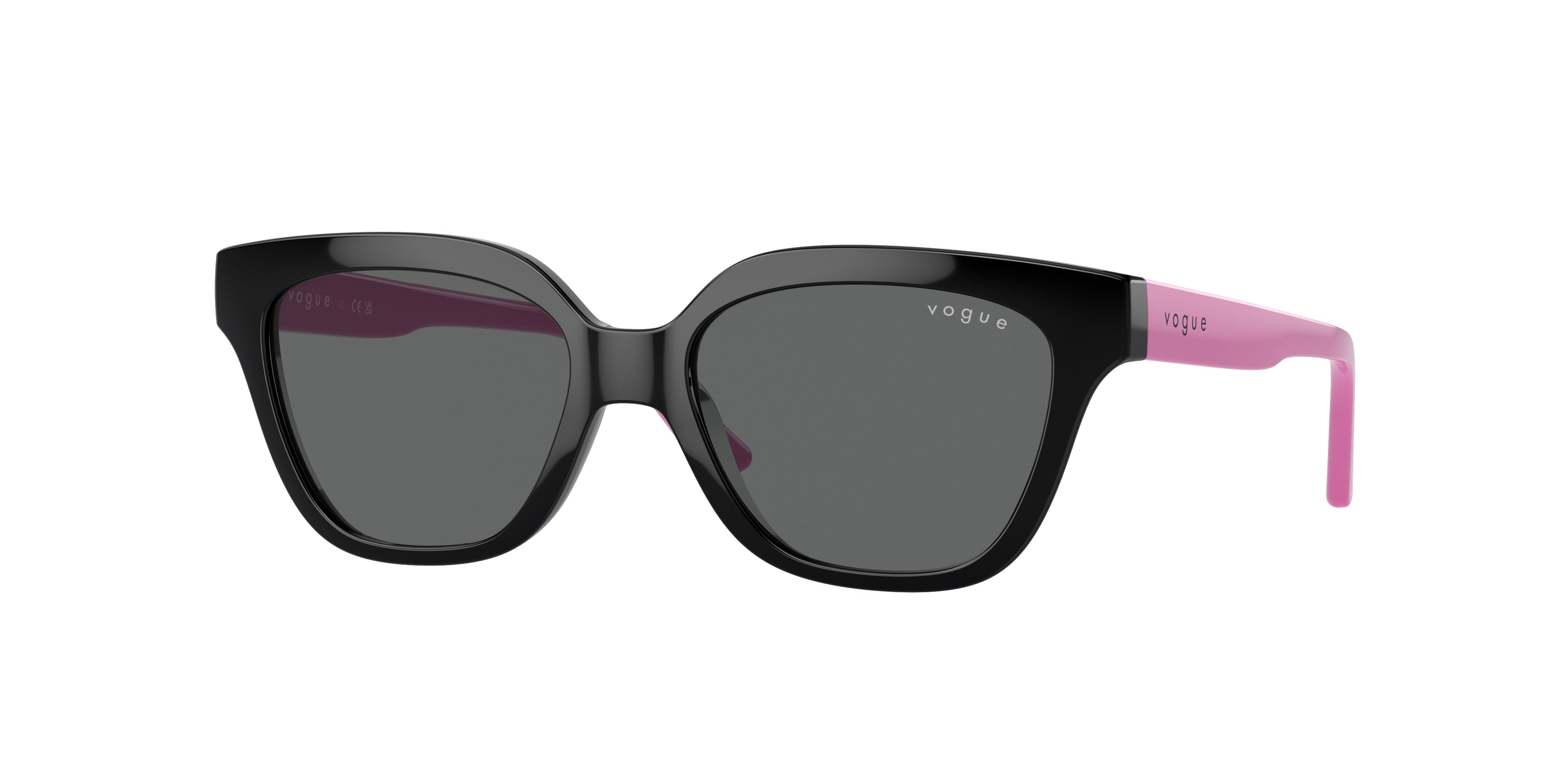 VOGUE JUNIOR SUN VJ2021 Irregular Sunglasses W44/87-Black 48-125-15 - Color Map Black