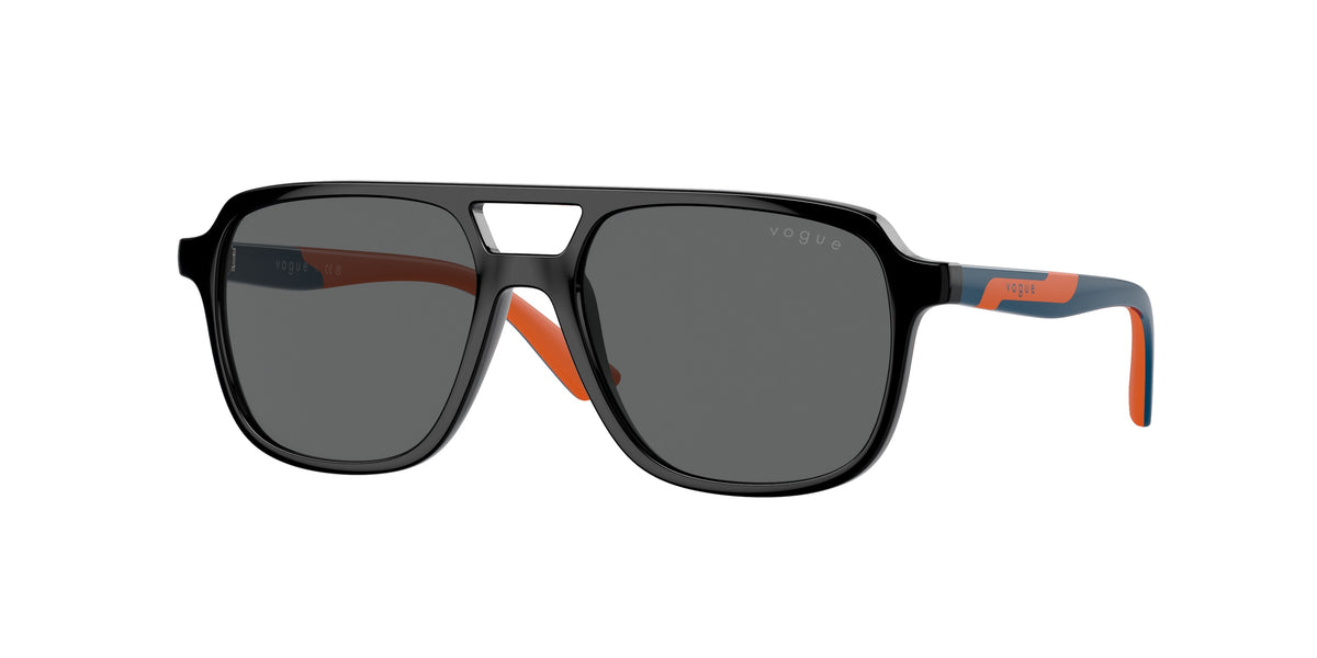 VOGUE JUNIOR SUN VJ2024 Rectangle Sunglasses W44/87-Black 49-125-15 - Color Map Black