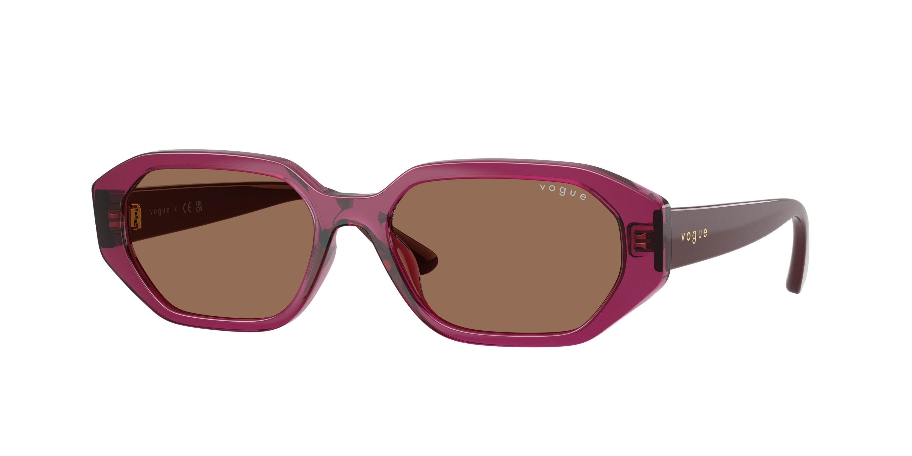 VOGUE JUNIOR SUN VJ2034 Irregular Sunglasses 327173-Transparent Burgundy 52-132-16 - Color Map Red