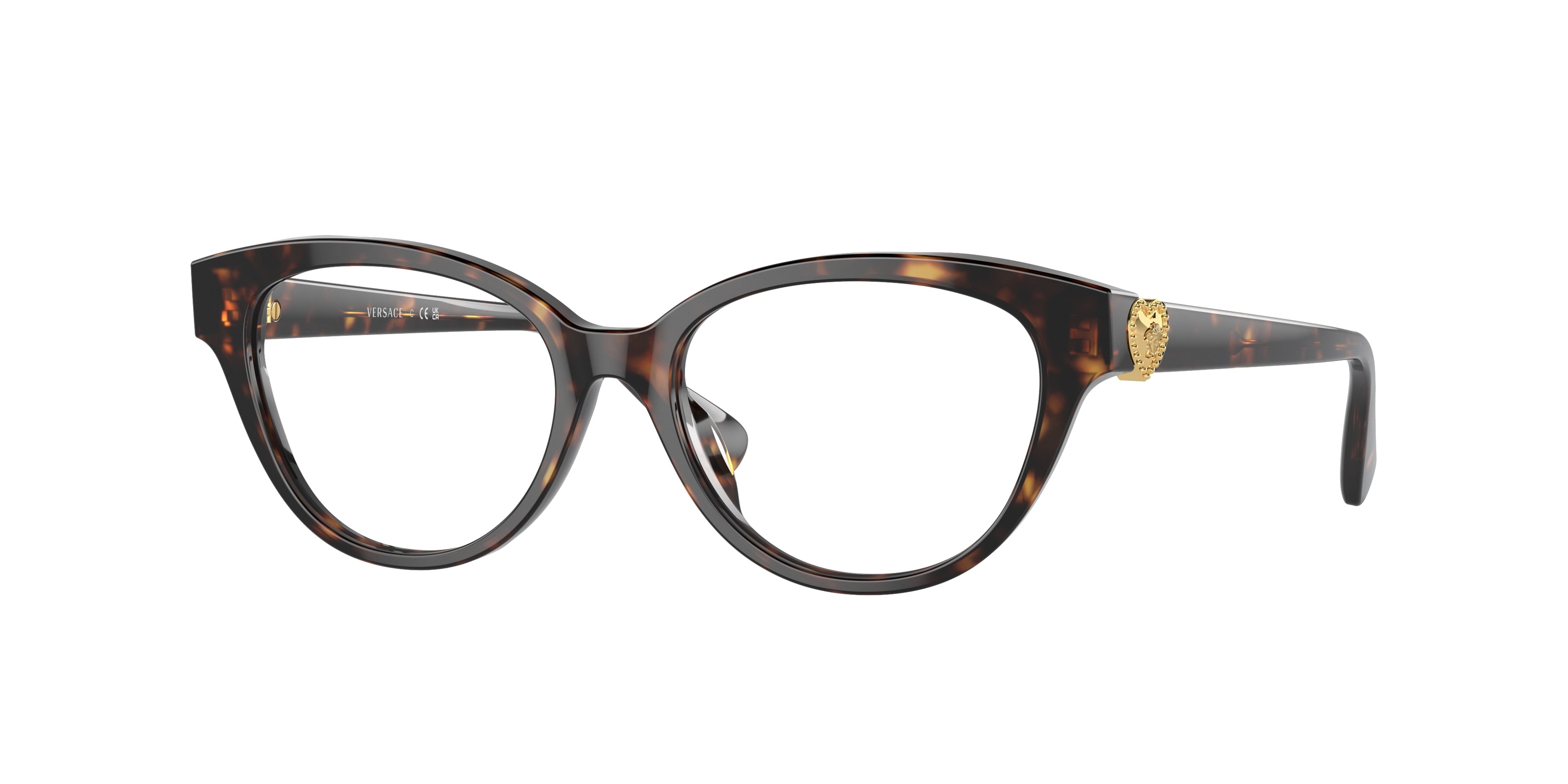 Versace Kids VK3004F Cat Eye Eyeglasses 108-Havana 48-130-15 - Color Map Tortoise
