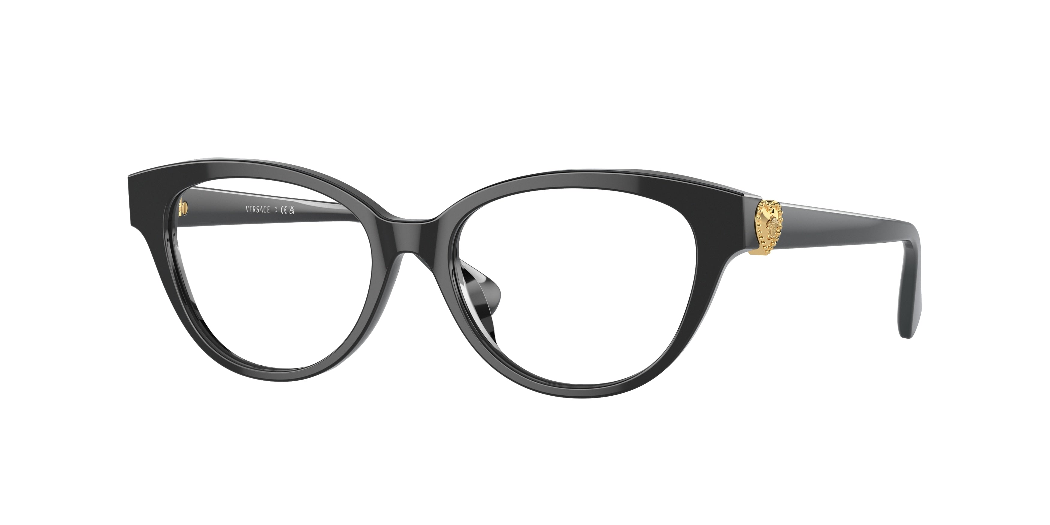 Versace Kids VK3004 Cat Eye Eyeglasses GB1-Black 48-130-15 - Color Map Black