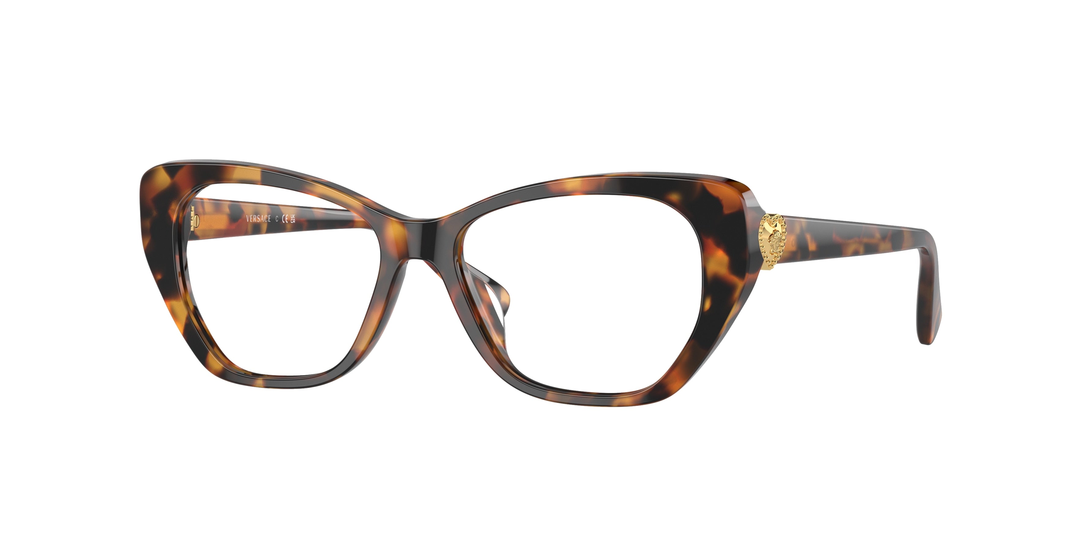 Versace Kids VK3005U Irregular Eyeglasses 5119-Light Havana 47-130-14 - Color Map Tortoise