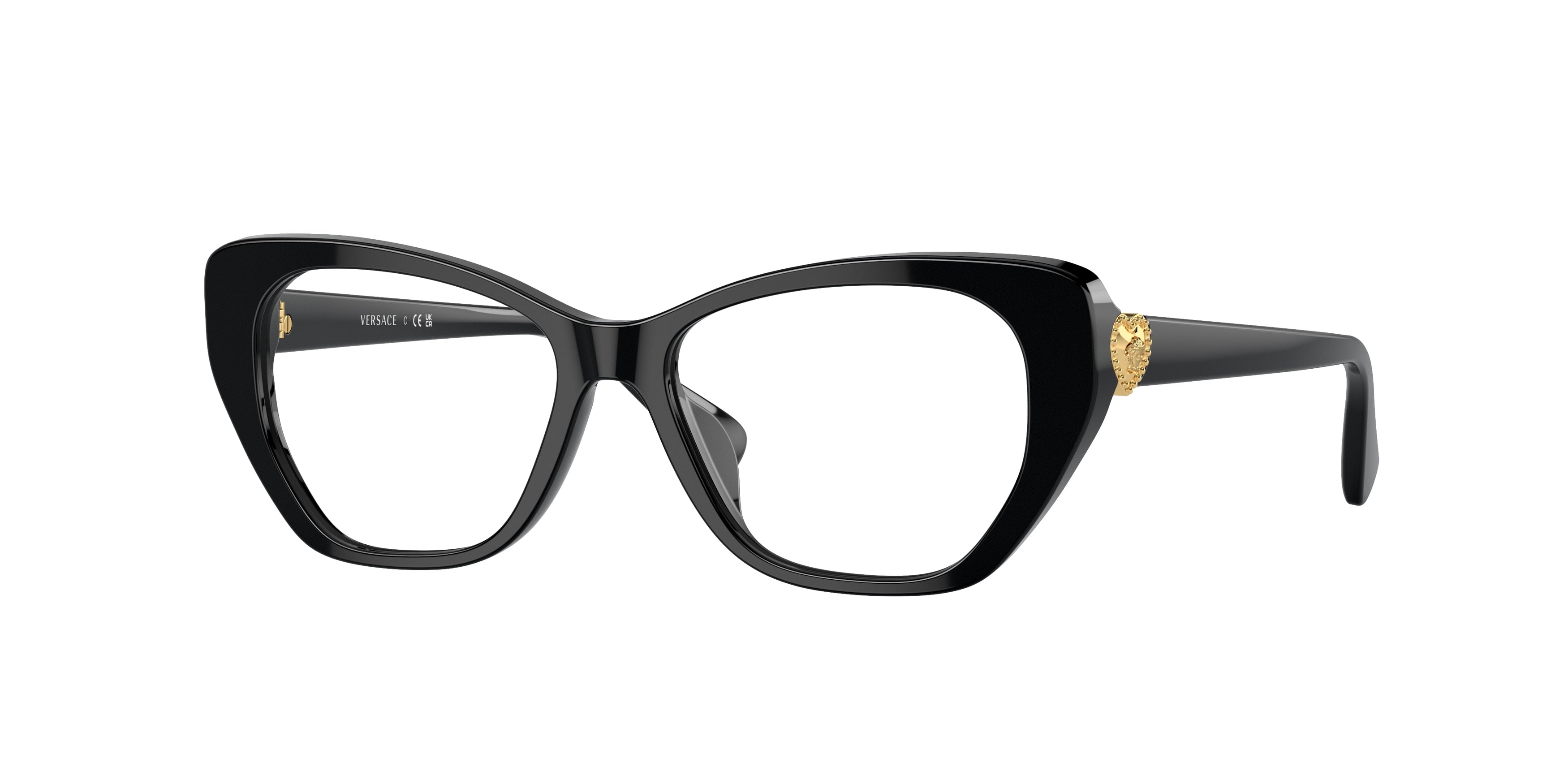 Versace Kids VK3005U Irregular Eyeglasses GB1-Black 47-130-14 - Color Map Black