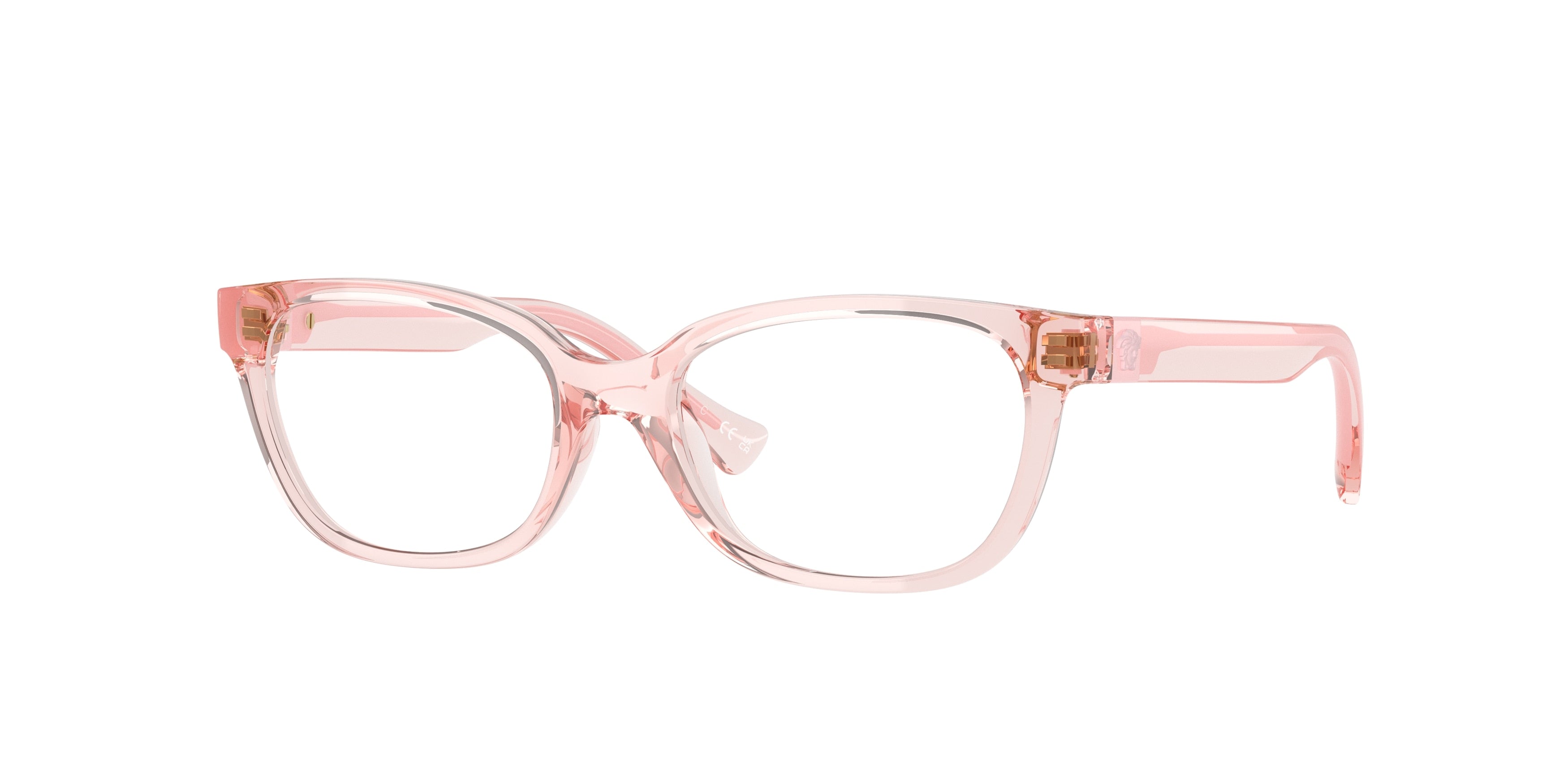Versace Kids VK3006U Rectangle Eyeglasses 5481-Pastel Pink Transparent 48-130-15 - Color Map Pink