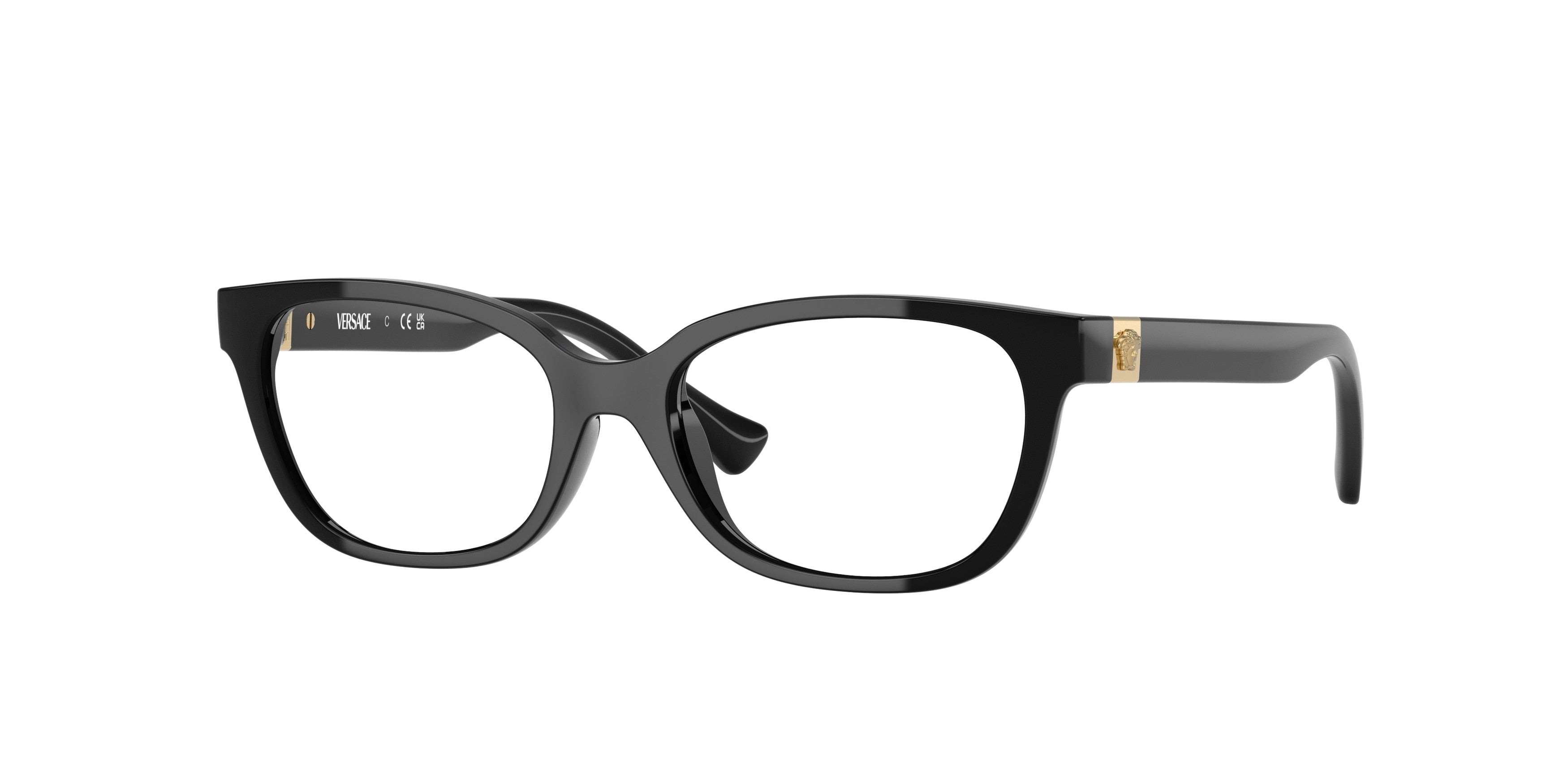 Versace Kids VK3006U Rectangle Eyeglasses GB1-Black 48-130-15 - Color Map Black
