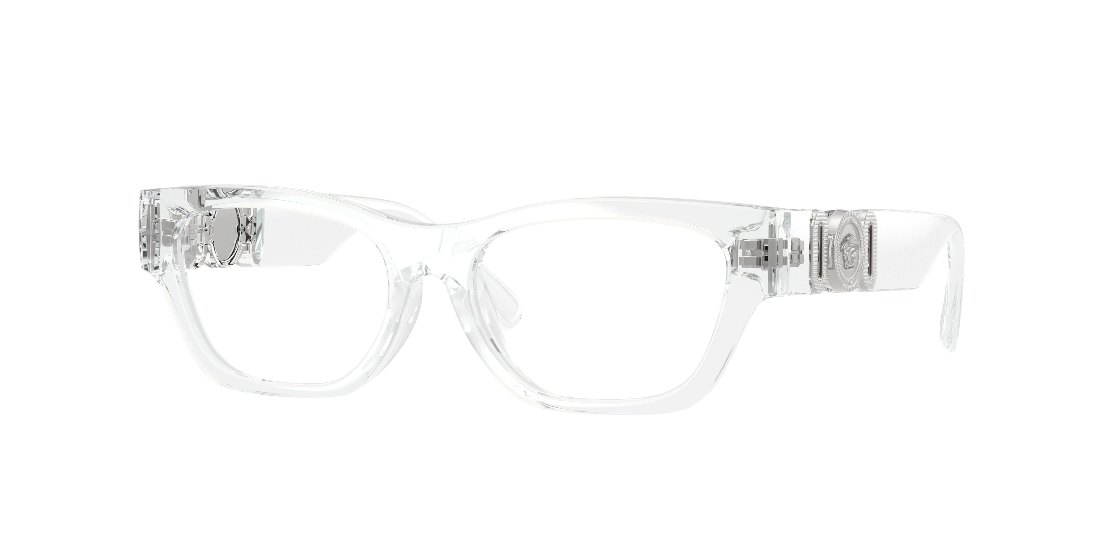 Versace Kids VK3008U Round Eyeglasses 148-Crystal 48-130-15 - Color Map Transparent