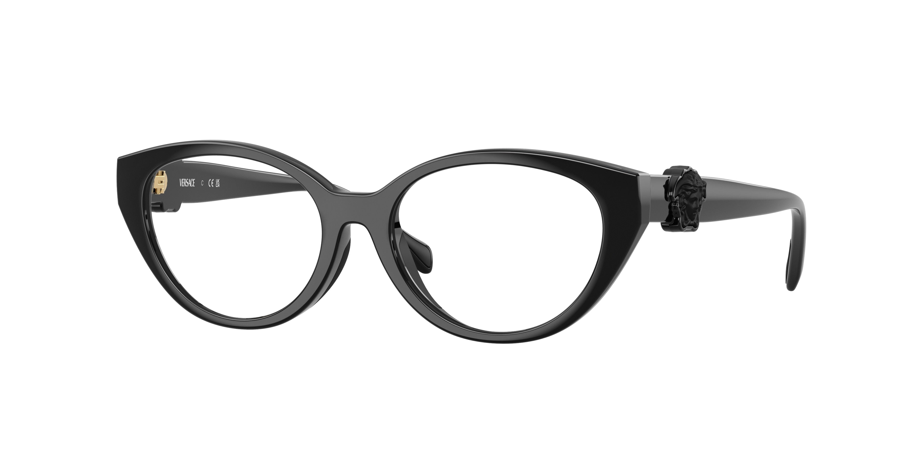Versace Kids VK3010U Cat Eye Eyeglasses GB1-Black 48-130-15 - Color Map Black
