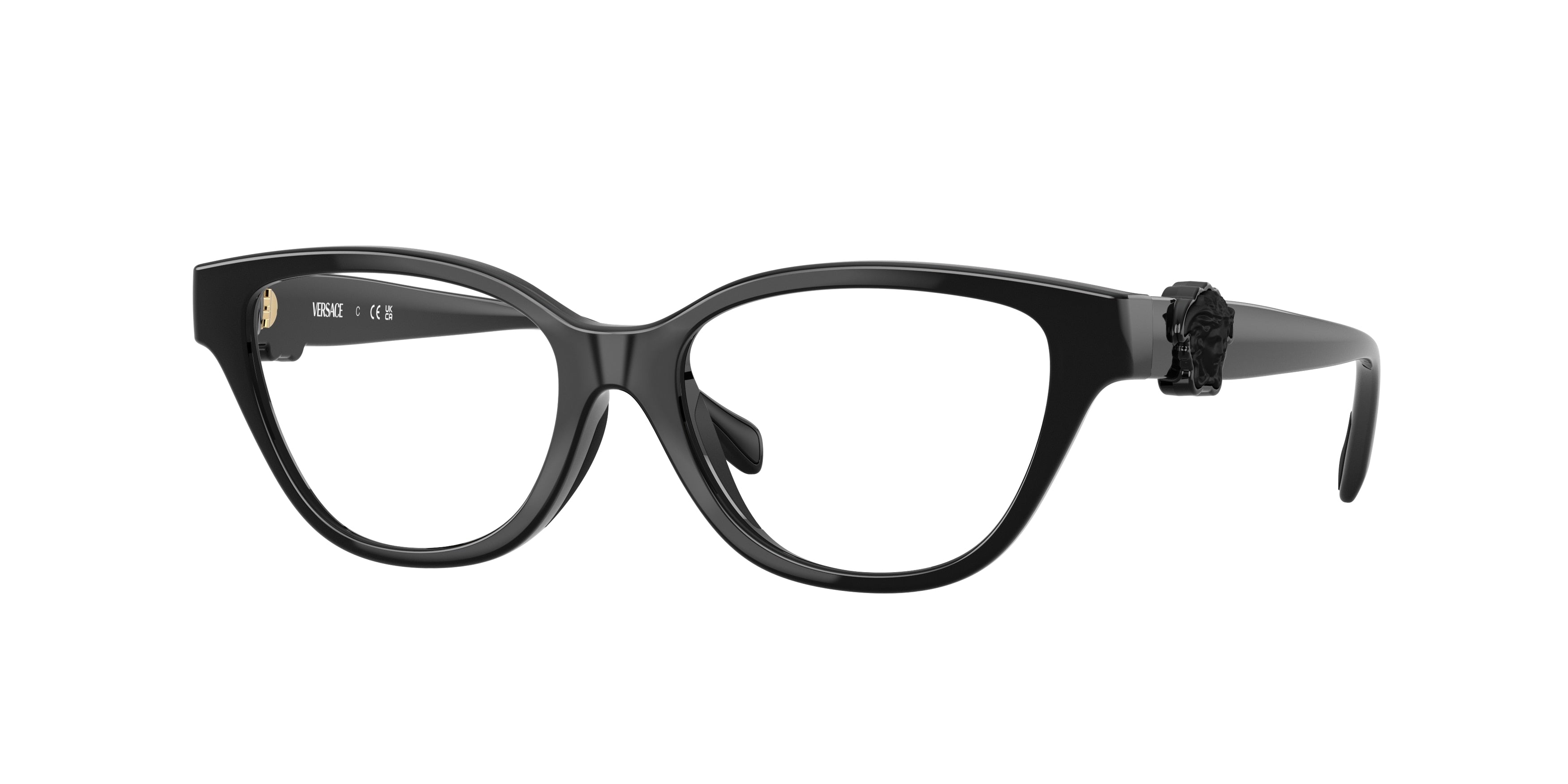 Versace Kids VK3011U Cat Eye Eyeglasses GB1-Black 49-130-15 - Color Map Black