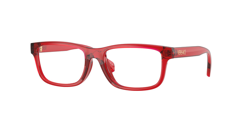 Versace Kids VK3013U Rectangle Eyeglasses 5533-Transparent Red 49-130-16 - Color Map Red