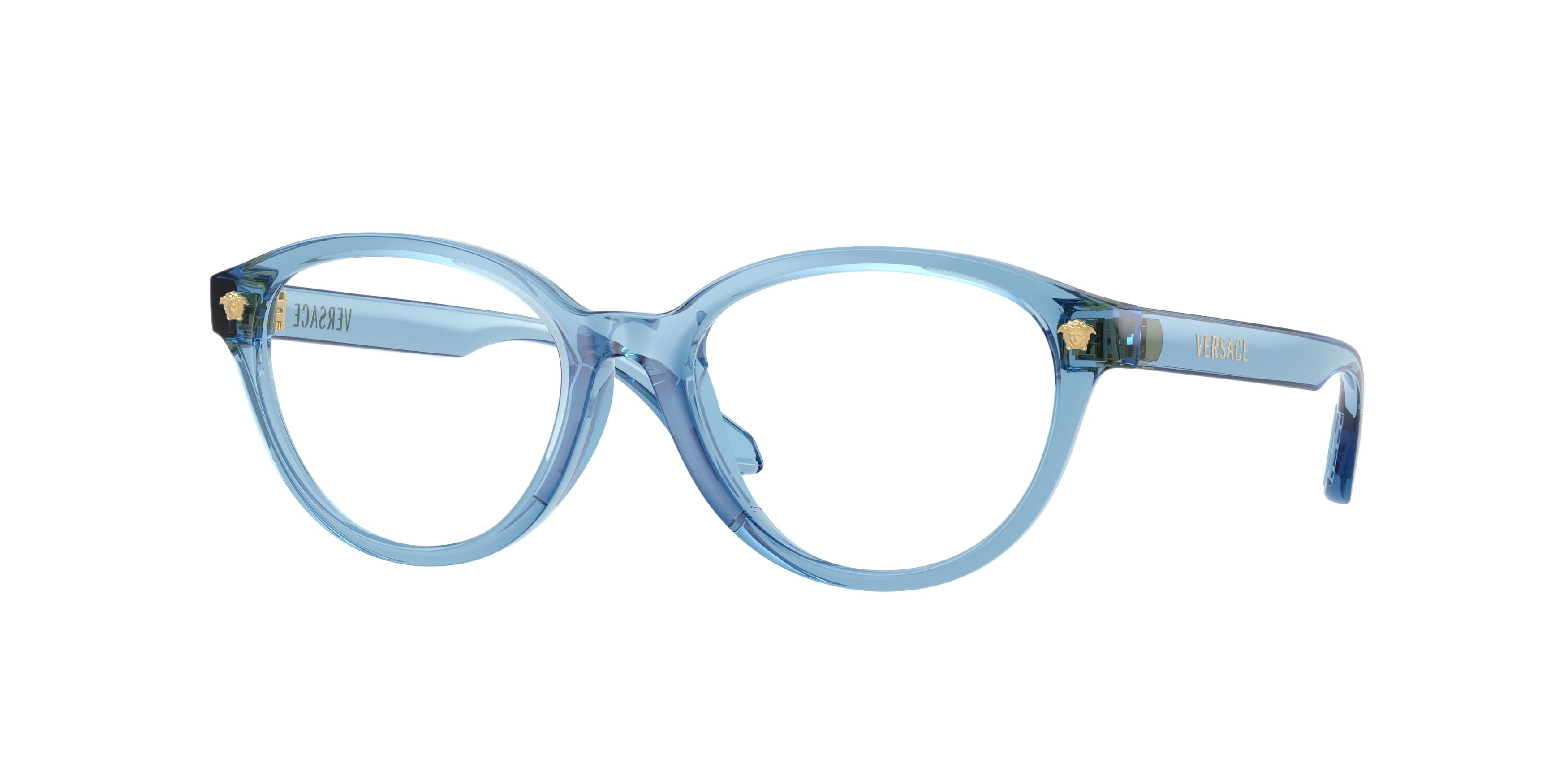Versace Kids VK3014U Phantos Eyeglasses 5535-Transparent Light Blue 48-125-16 - Color Map Blue