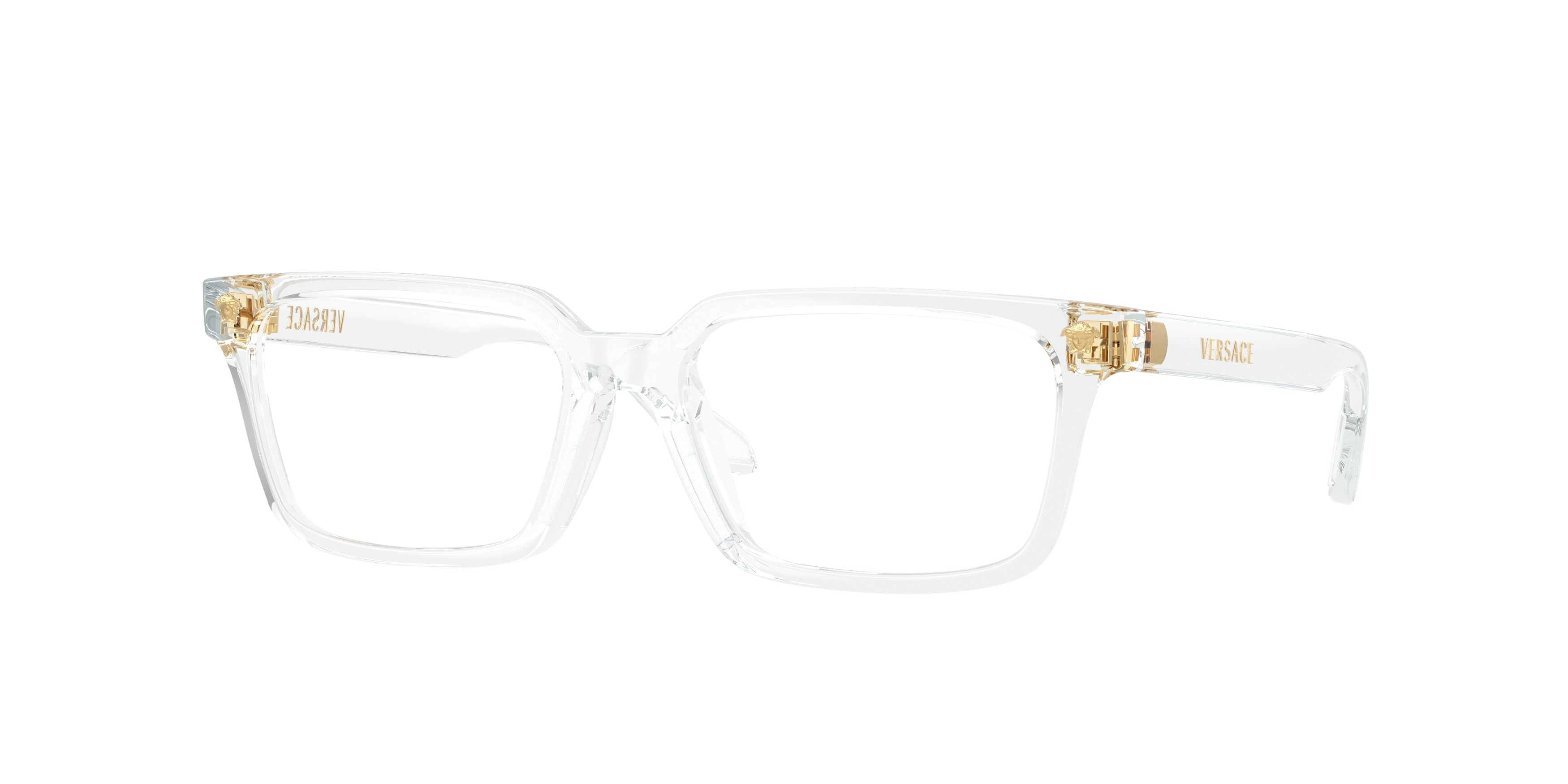 Versace Kids VK3015U Rectangle Eyeglasses 148-Crystal 49-125-15 - Color Map Transparent