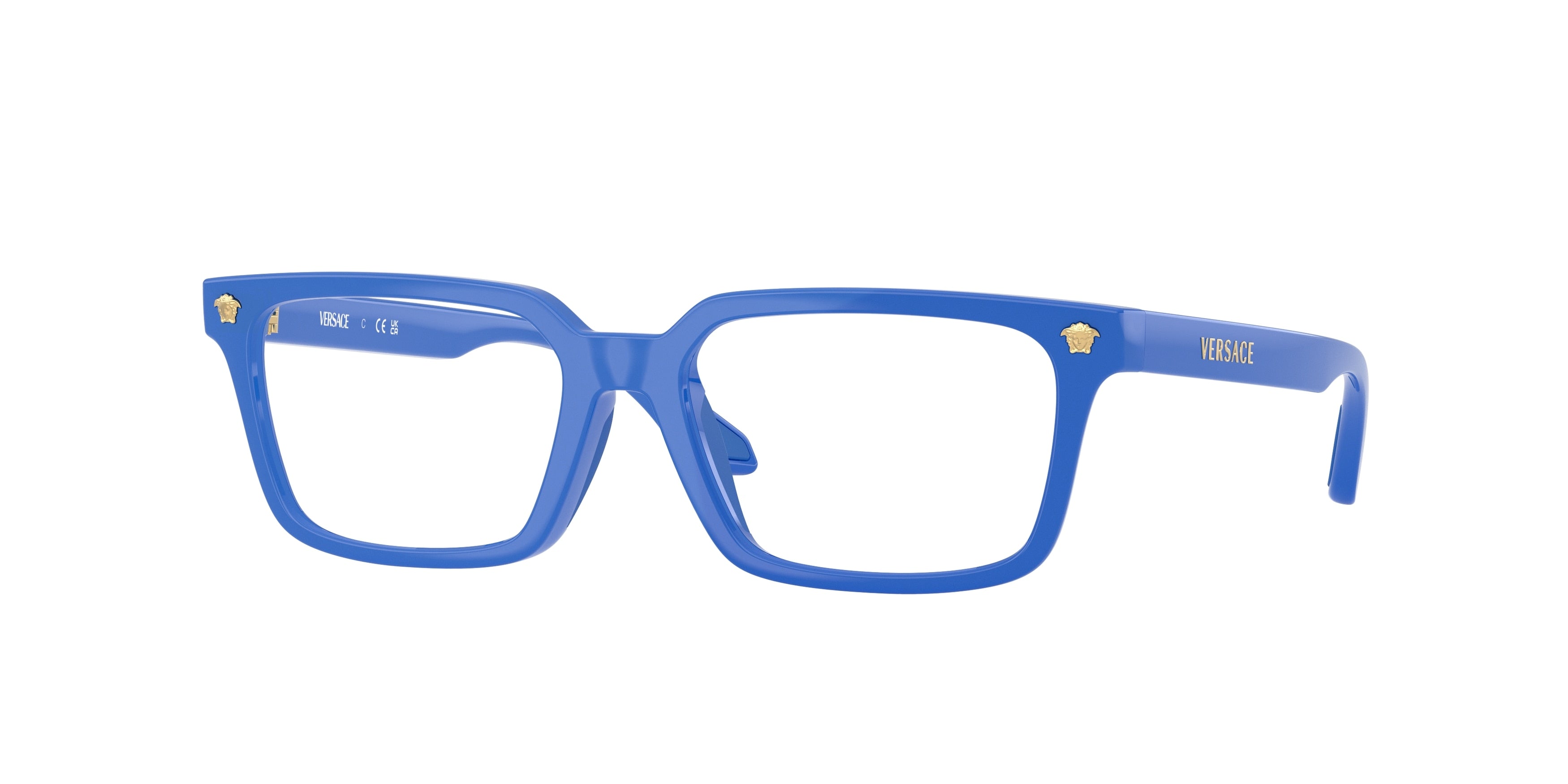 Versace Kids VK3015U Rectangle Eyeglasses 5546-Solid Blue 49-125-15 - Color Map Blue