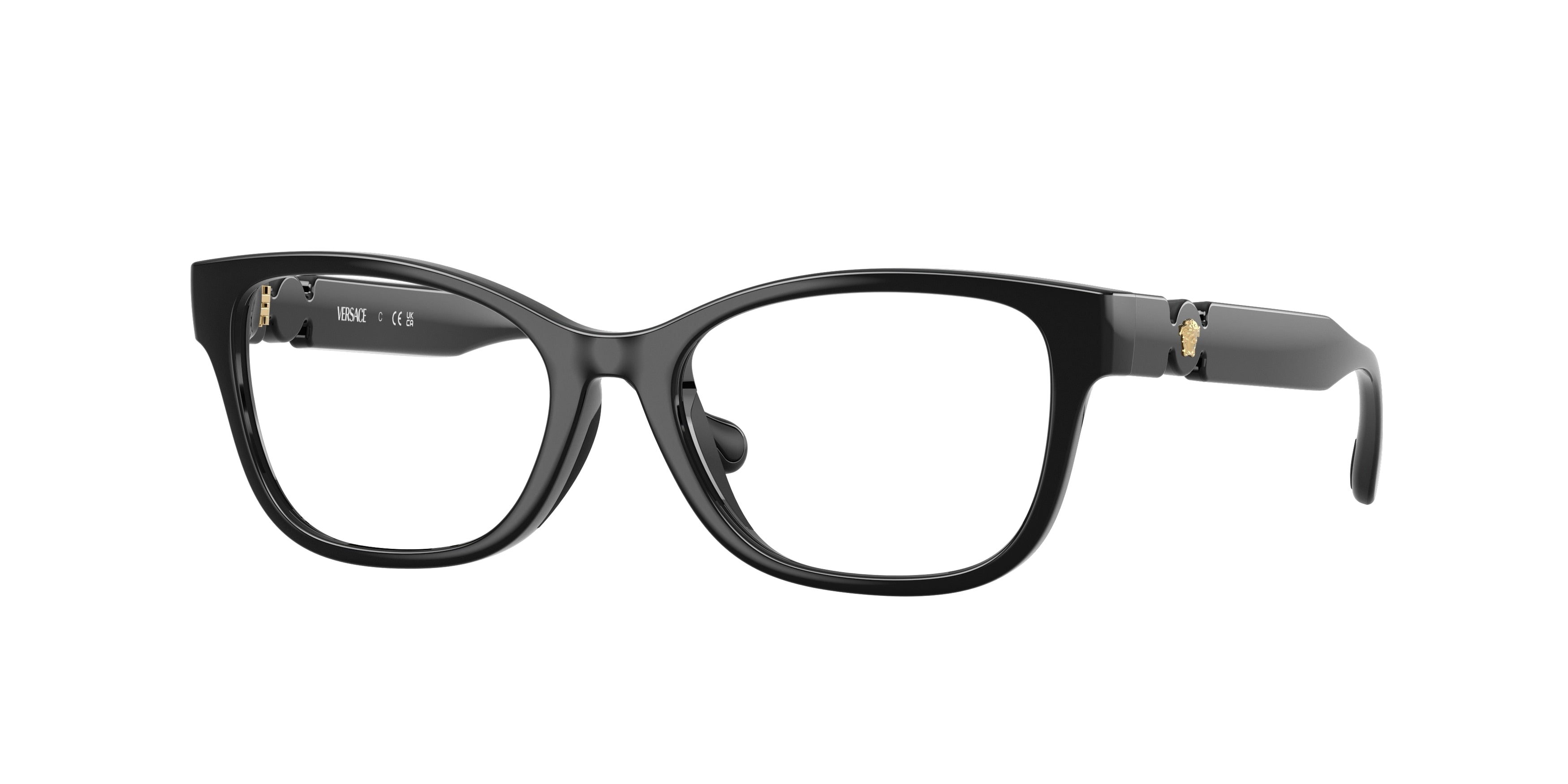 Versace Kids VK3016U Cat Eye Eyeglasses GB1-Black 49-130-16 - Color Map Black