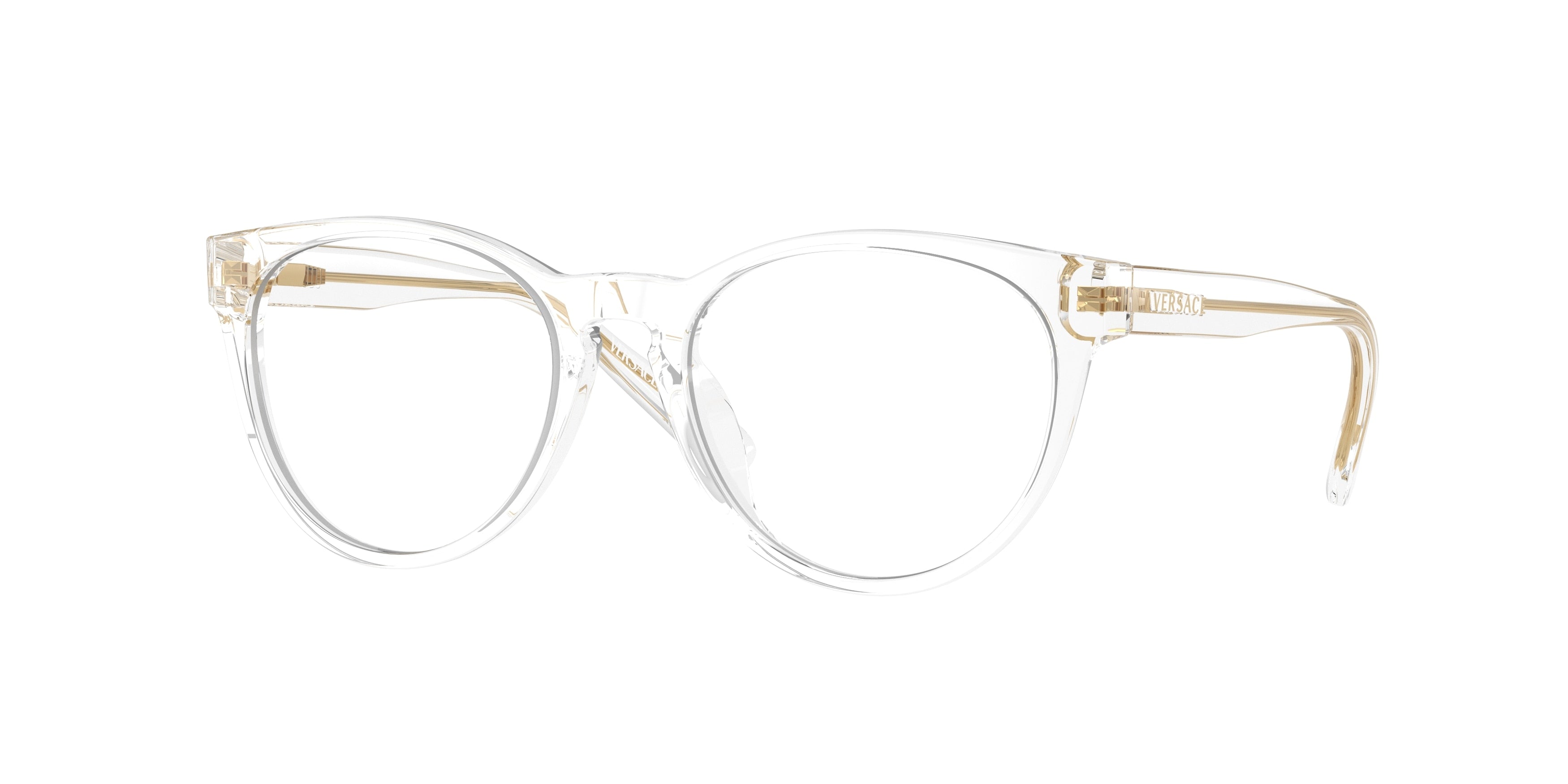 Versace Kids VK3321U Phantos Eyeglasses 148-Crystal 48-130-17 - Color Map Transparent