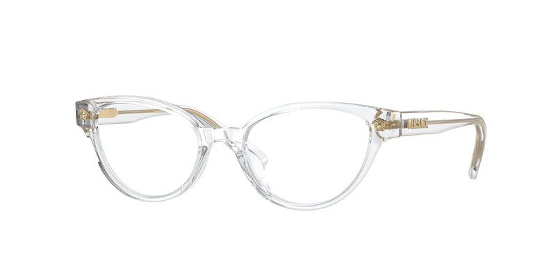 Versace Kids VK3322U Cat Eye Eyeglasses 148-Crystal 47-130-16 - Color Map Transparent