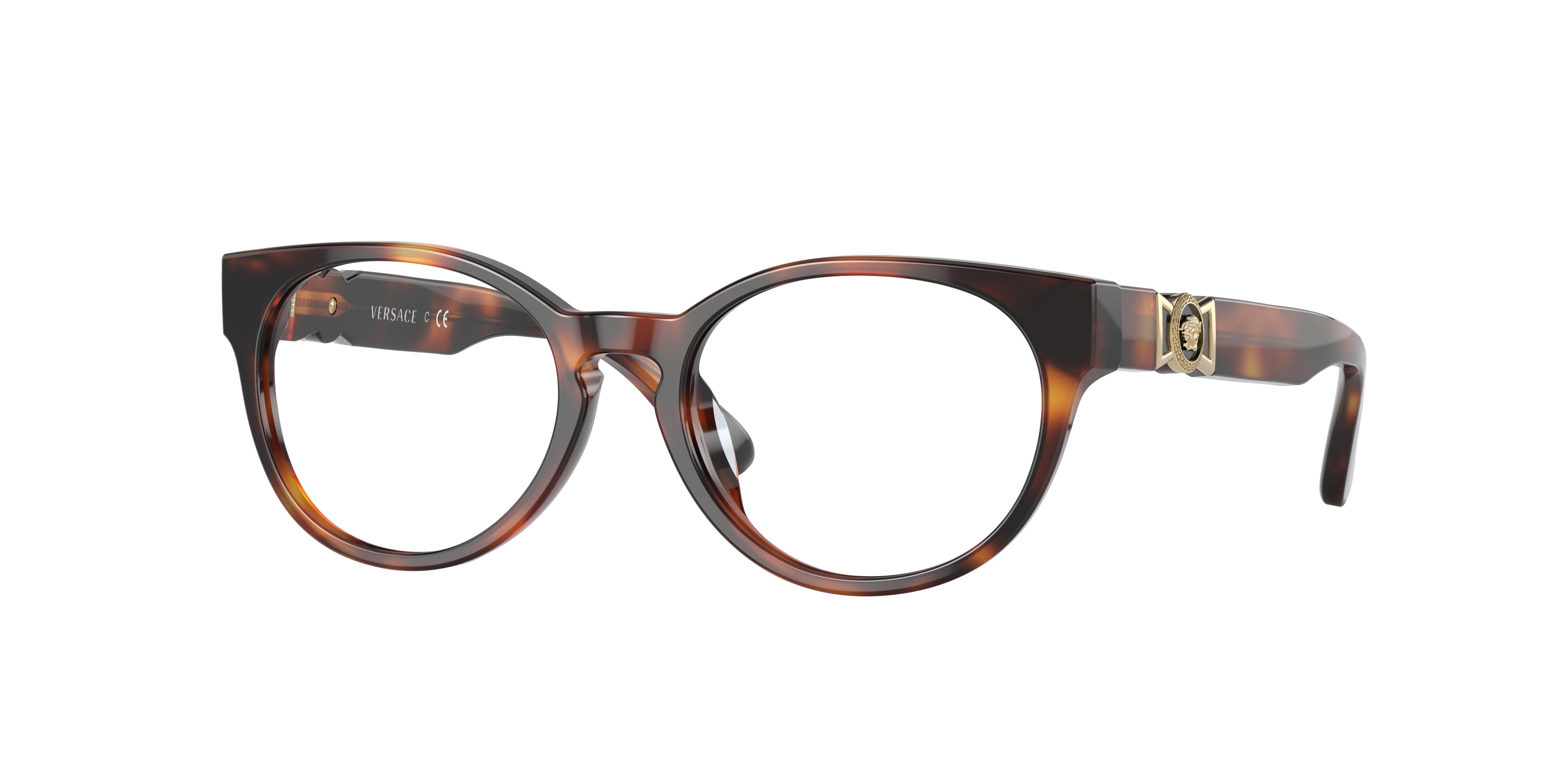 Versace Kids VK3323U Oval Eyeglasses 5217-Havana 47-130-16 - Color Map Tortoise