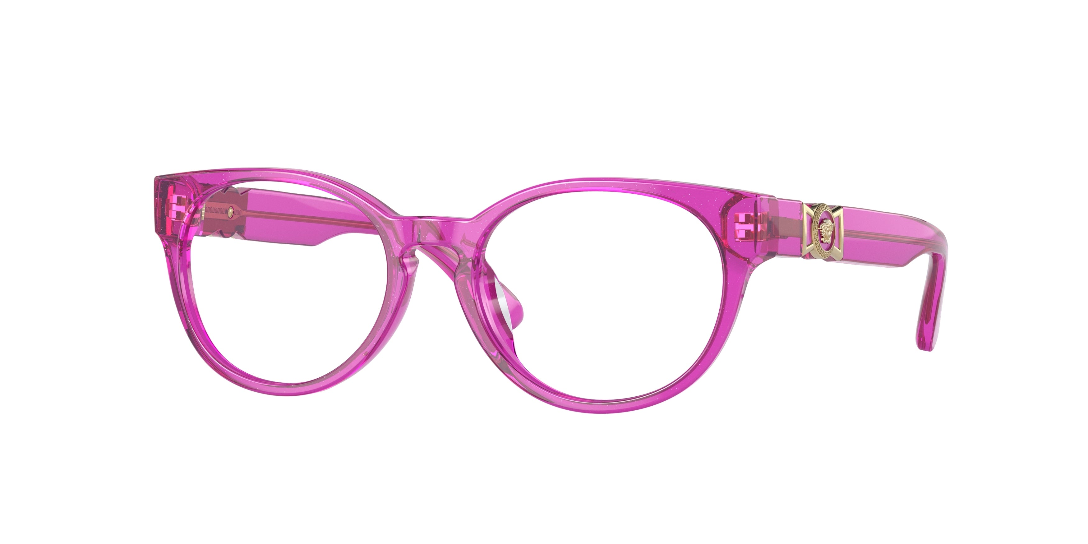 Versace Kids VK3323U Oval Eyeglasses 5375-Fuchsia Glitter 47-130-16 - Color Map Pink