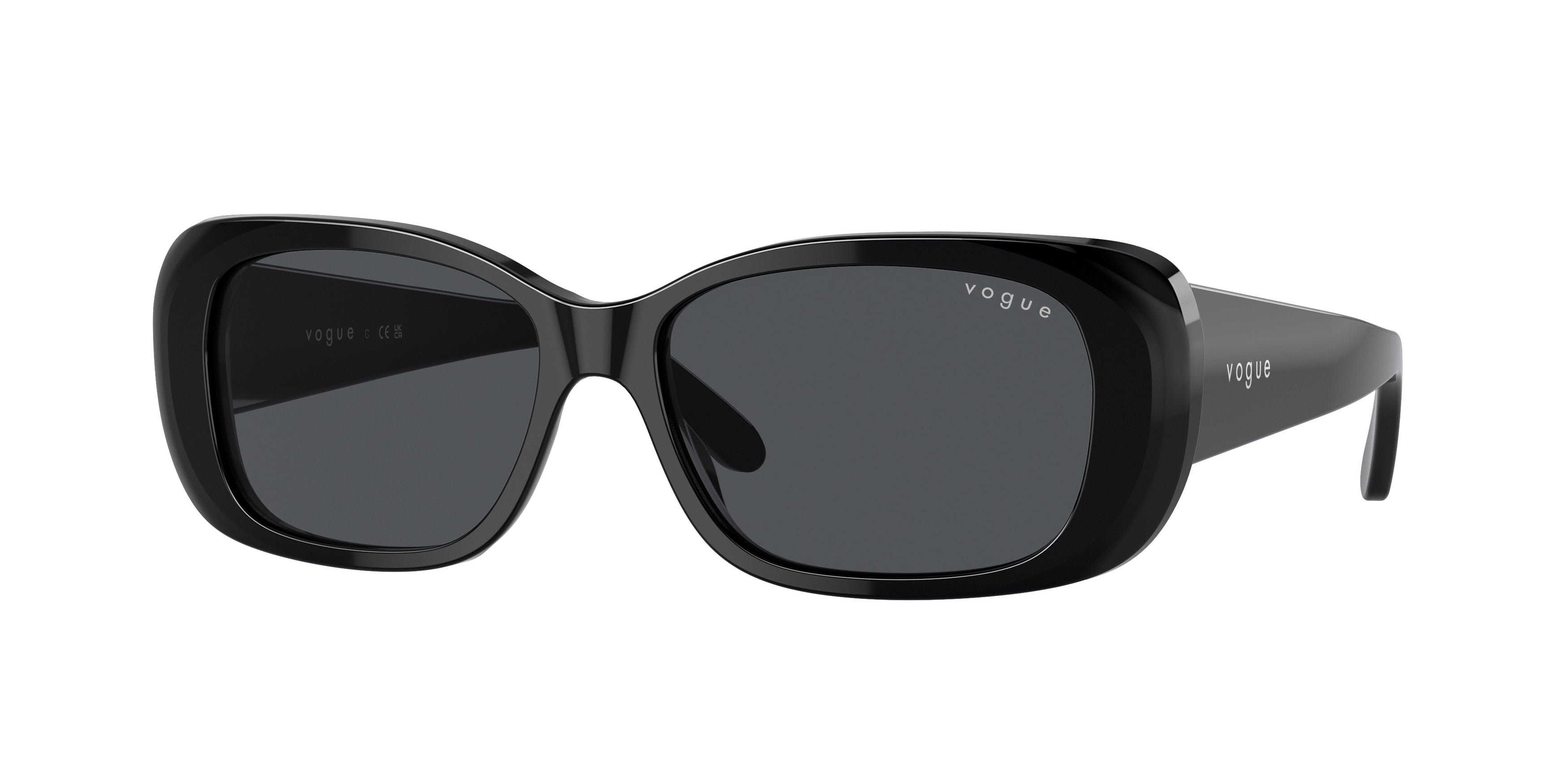 Vogue VO2606S Rectangle Sunglasses W44/87-Black 55-135-15 - Color Map Black