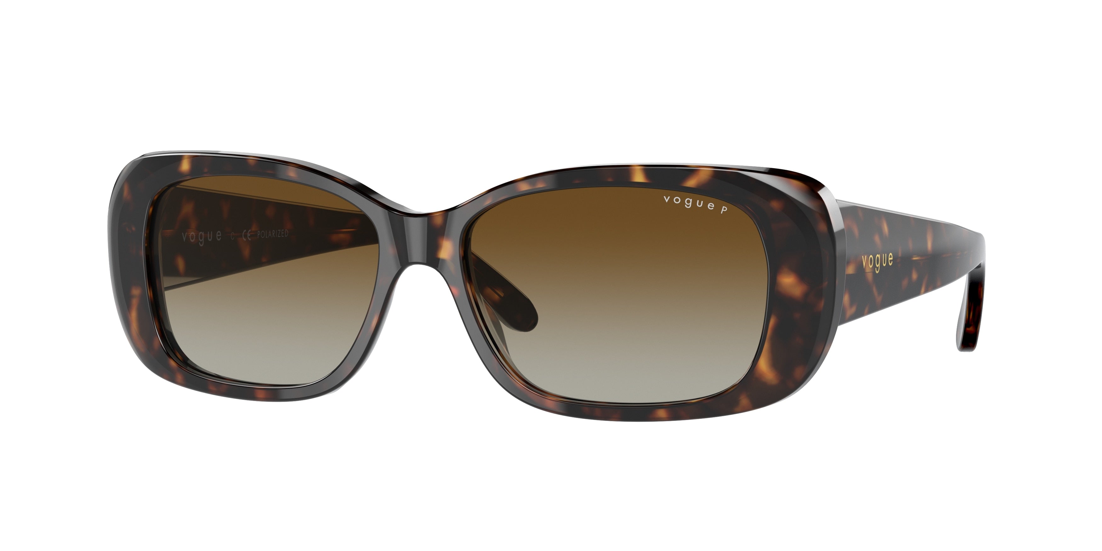 Vogue VO2606S Rectangle Sunglasses W656T5-Dark Havana 55-135-15 - Color Map Brown