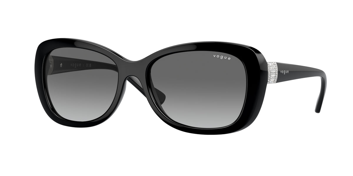 Vogue VO2943SB Butterfly Sunglasses W44/11-Black 55-135-17 - Color Map Black