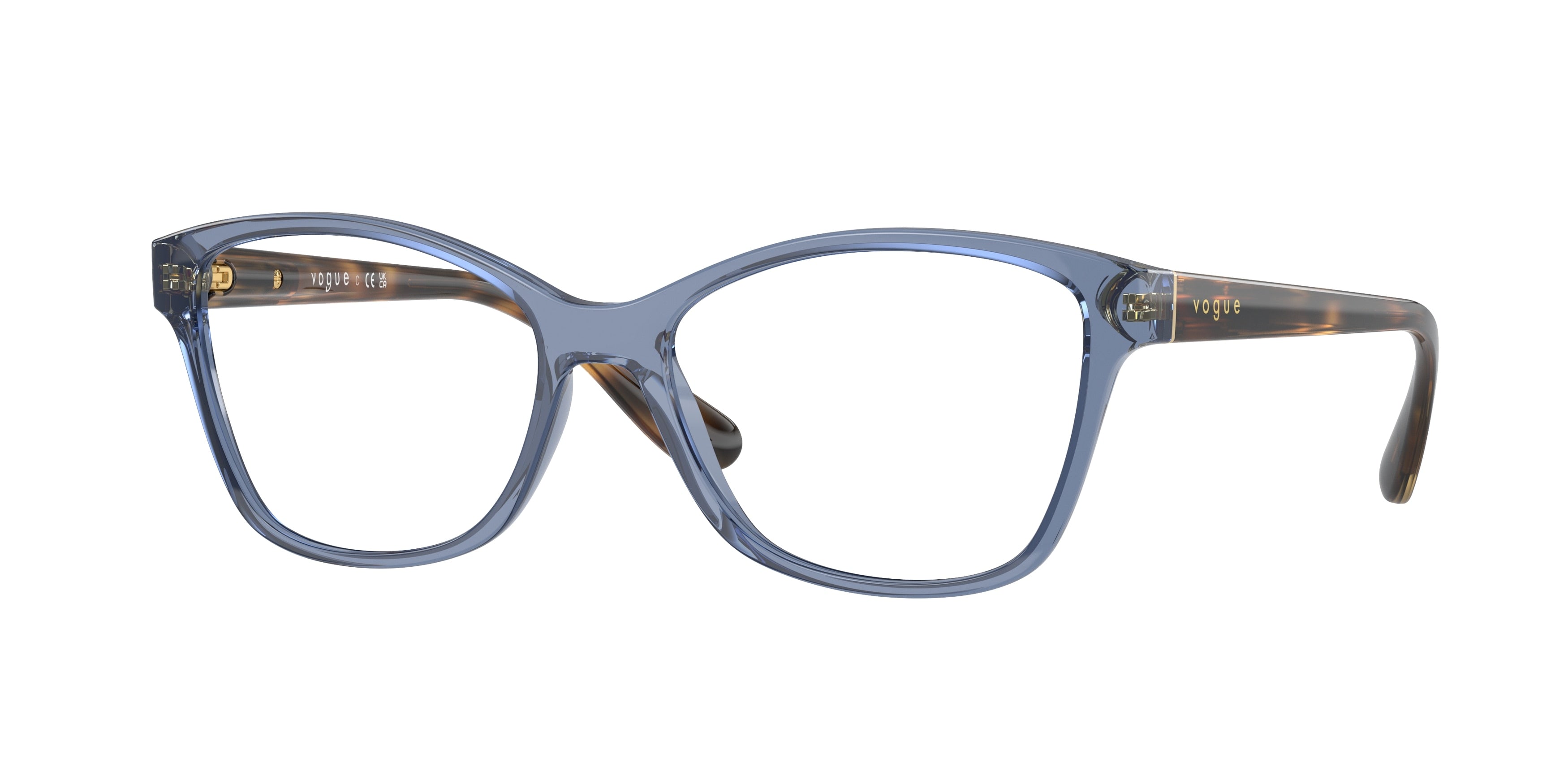 Vogue VO2998 Cat Eye Eyeglasses 2762-Transparent Blue 54-140-16 - Color Map Blue