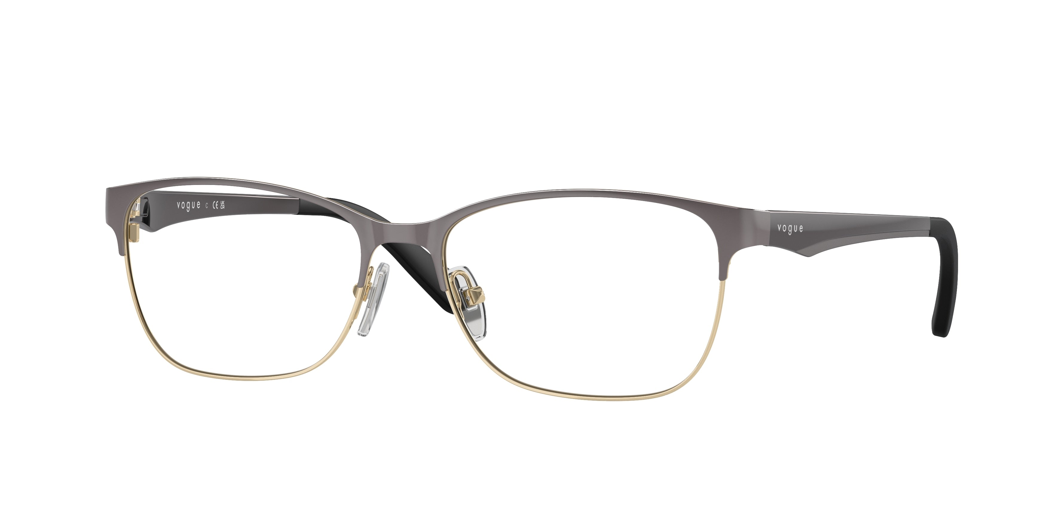 Vogue VO3940 Square Eyeglasses 5061-Top Dark Grey/Pale Gold 54-140-16 - Color Map Grey
