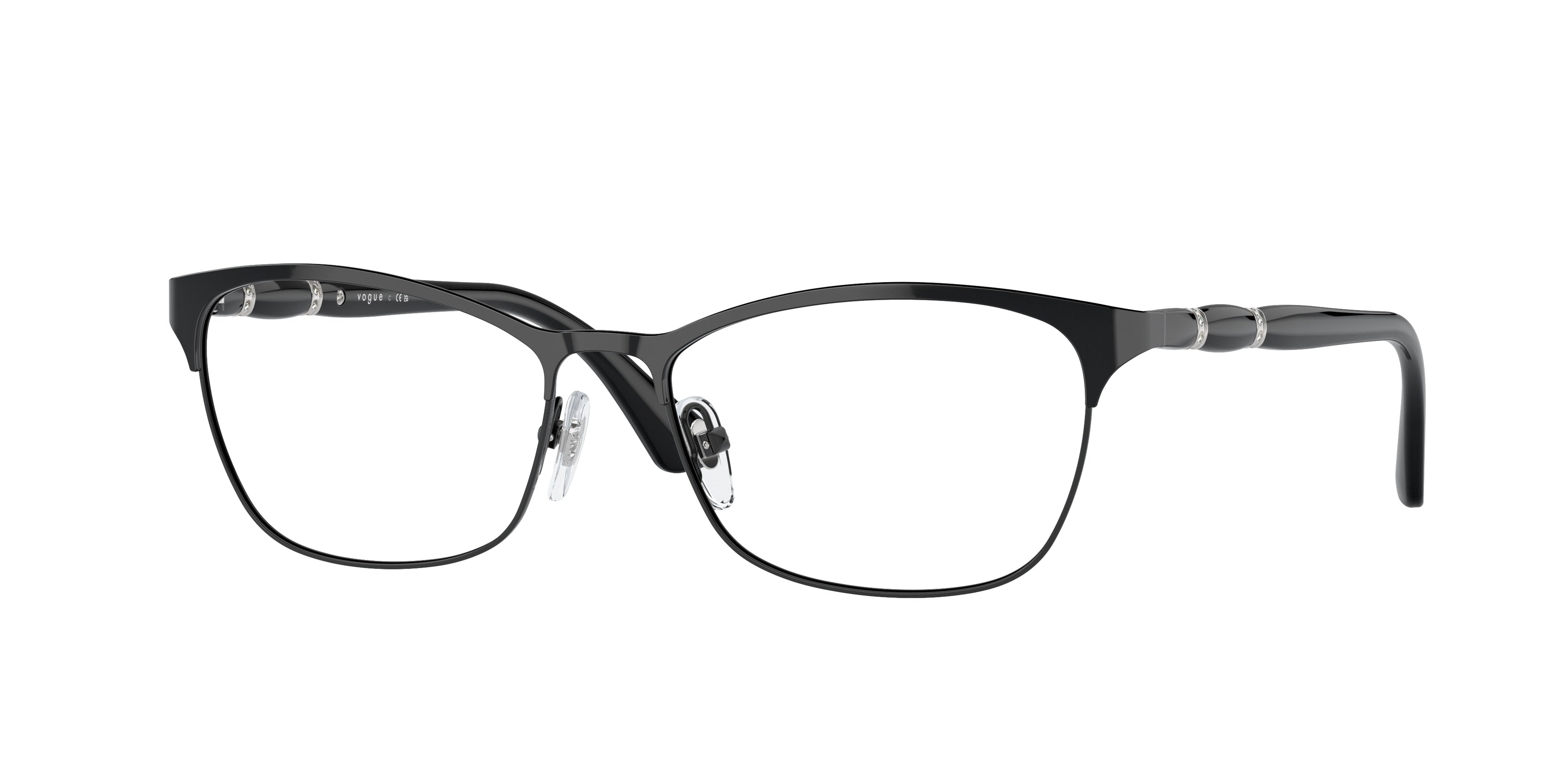 Vogue VO3987B Cat Eye Eyeglasses 352-Black 52-135-16 - Color Map Black