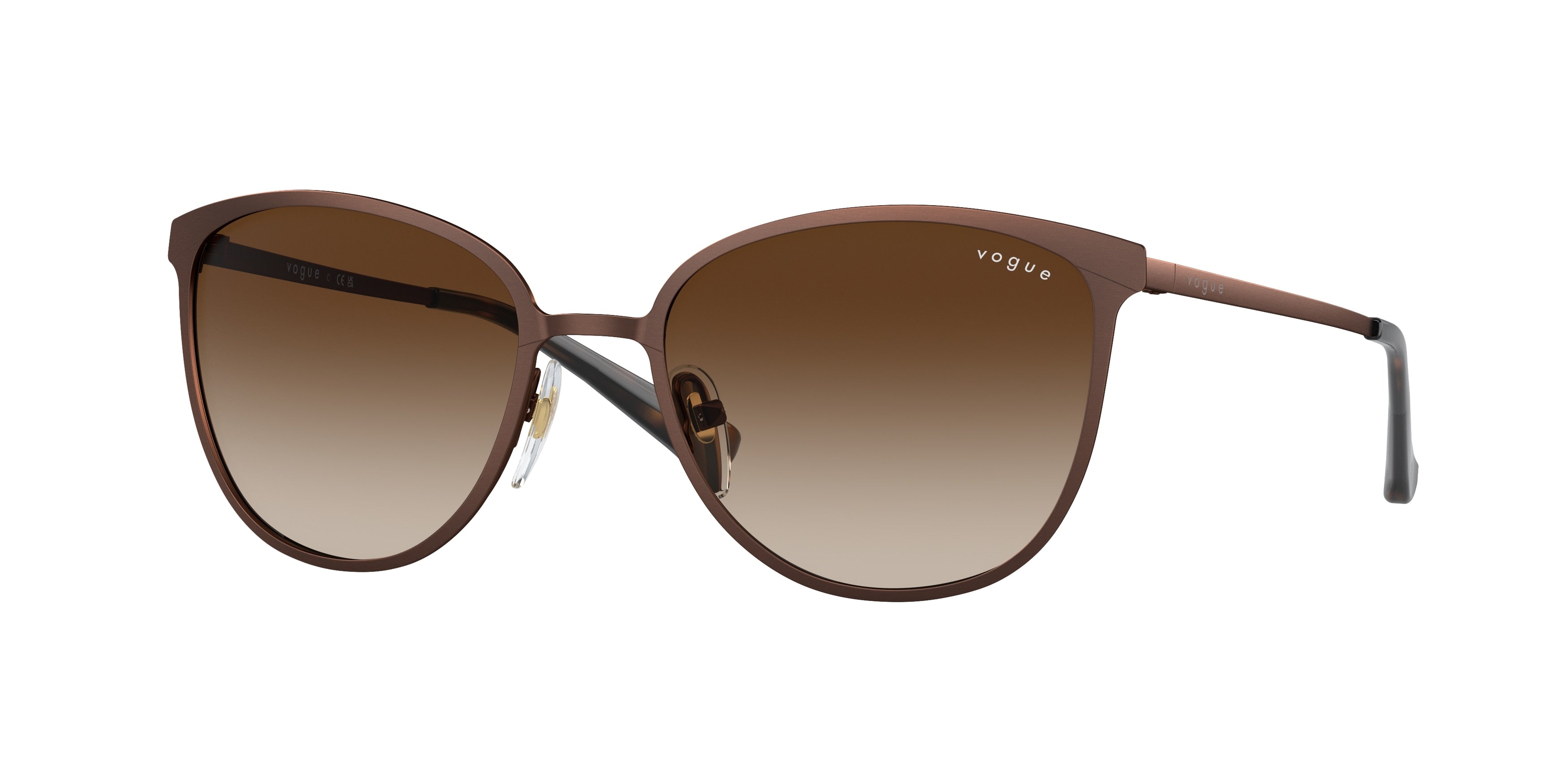 Vogue VO4002S Rectangle Sunglasses 934S13-Matte Brown 55-135-18 - Color Map Brown