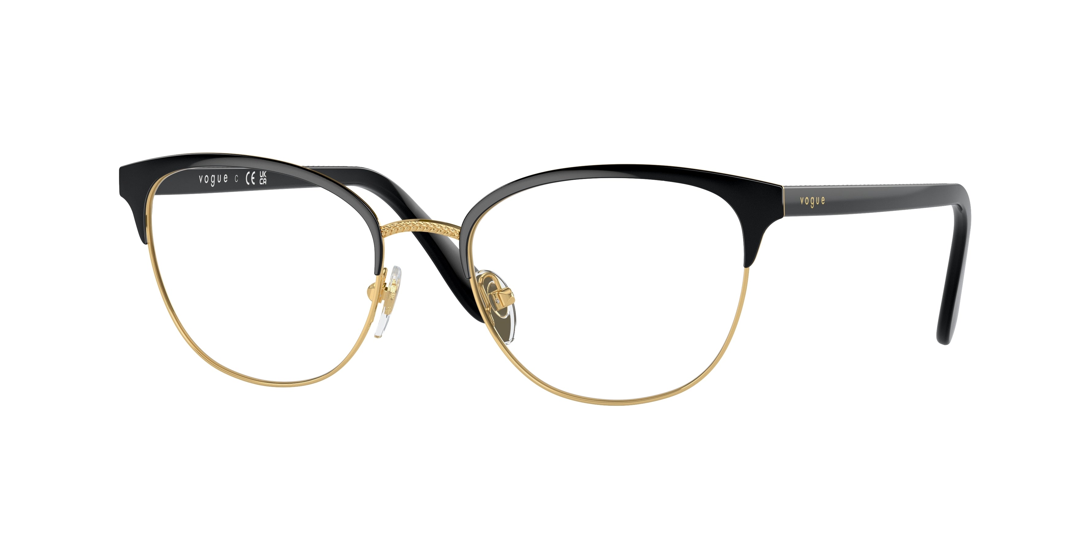 Vogue VO4088 Oval Eyeglasses 352-Black 52-140-18 - Color Map Black