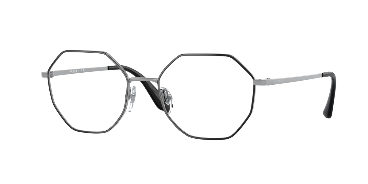 Vogue VO4094 Irregular Eyeglasses 323-Top Black/Matte Silver 52-135-18 - Color Map Black