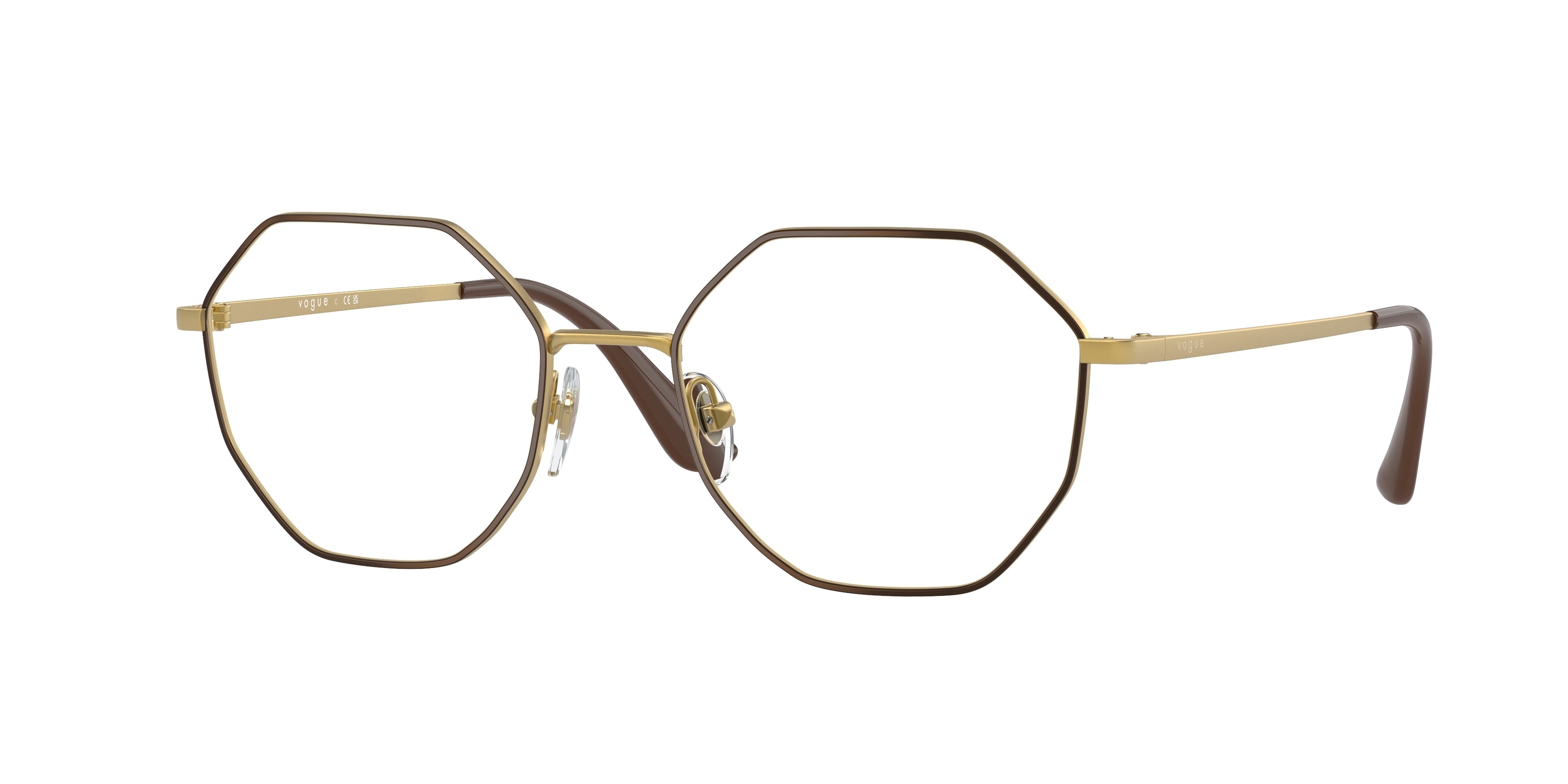 Vogue VO4094 Irregular Eyeglasses 997-Top Brown/Pale Gold 52-135-18 - Color Map Brown