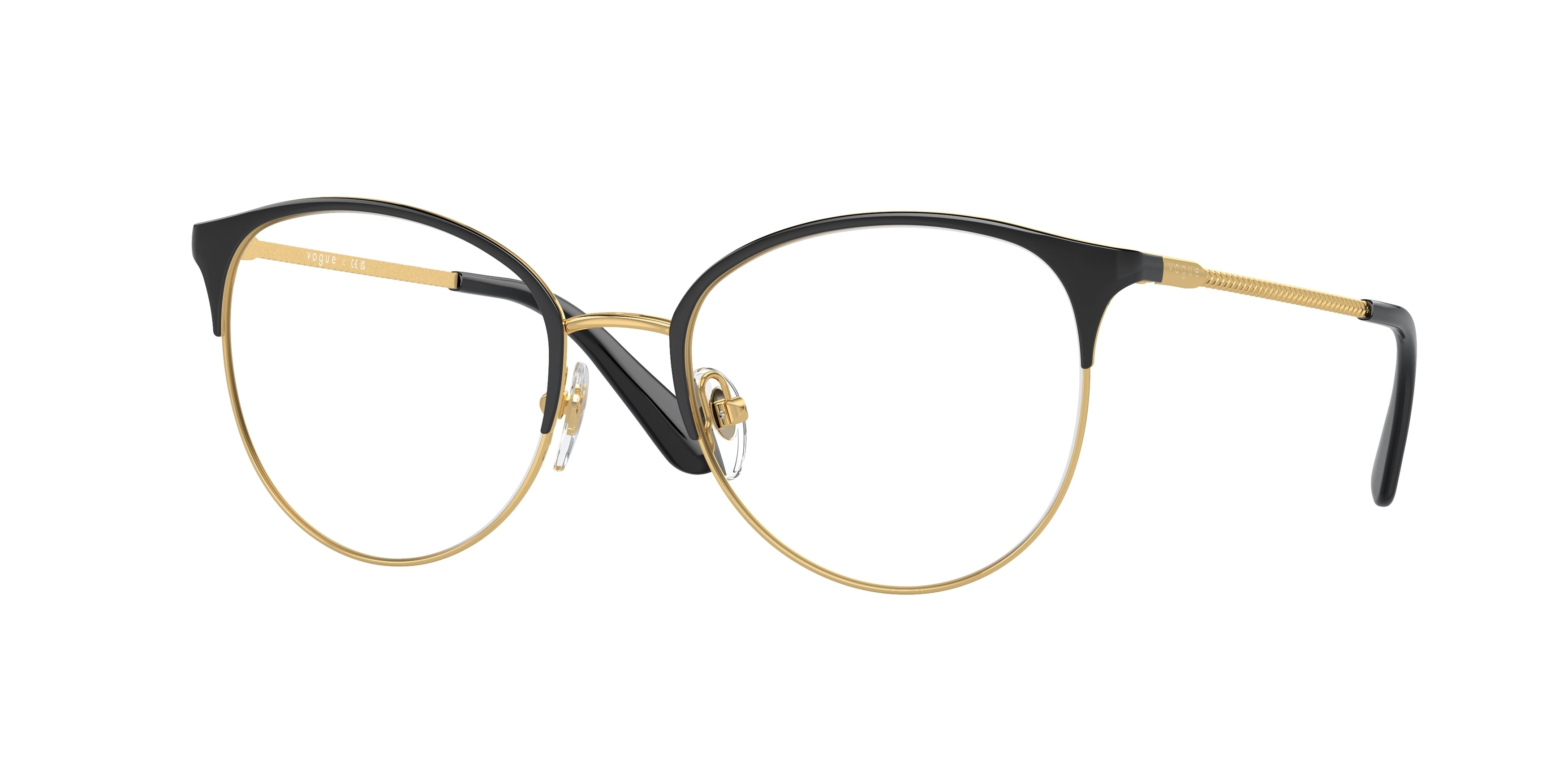 Vogue VO4108 Phantos Eyeglasses 280-Top Black/Gold 51-135-18 - Color Map Black