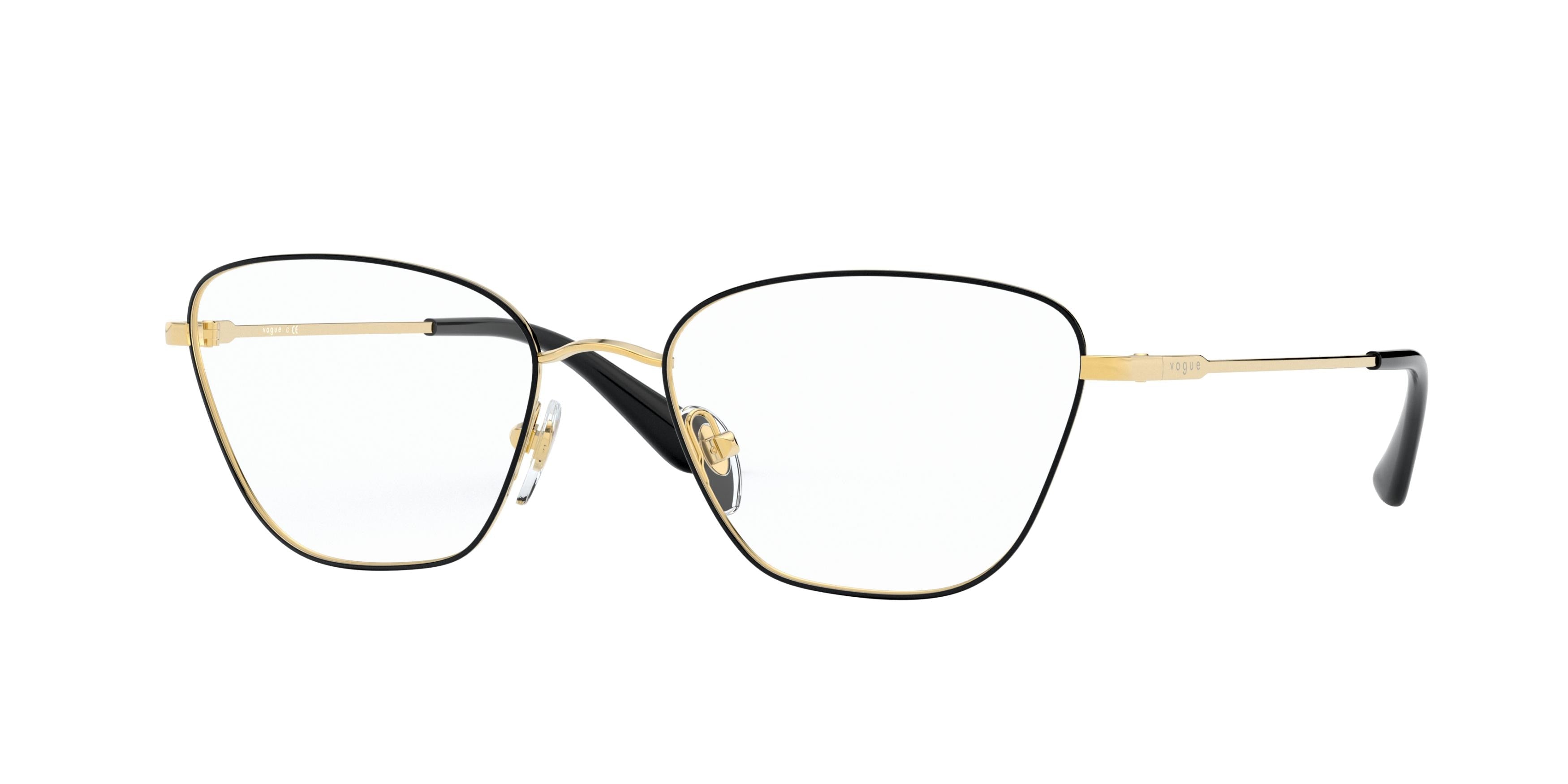 Vogue VO4163 Irregular Eyeglasses 280-Top Black/Gold 53-135-18 - Color Map Black