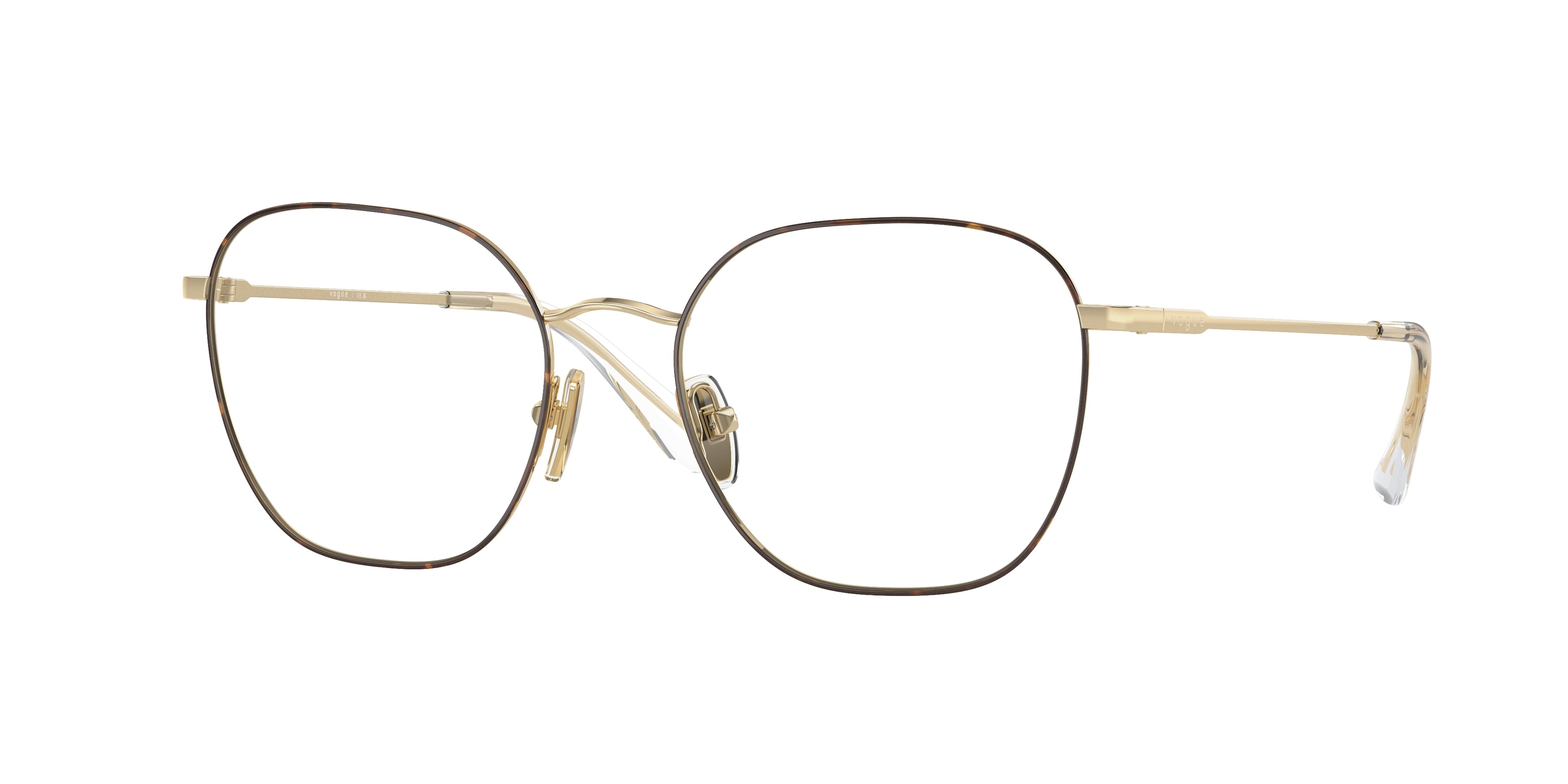 Vogue VO4178 Square Eyeglasses 5078-Top Havana/Pale Gold 52-135-18 - Color Map Brown