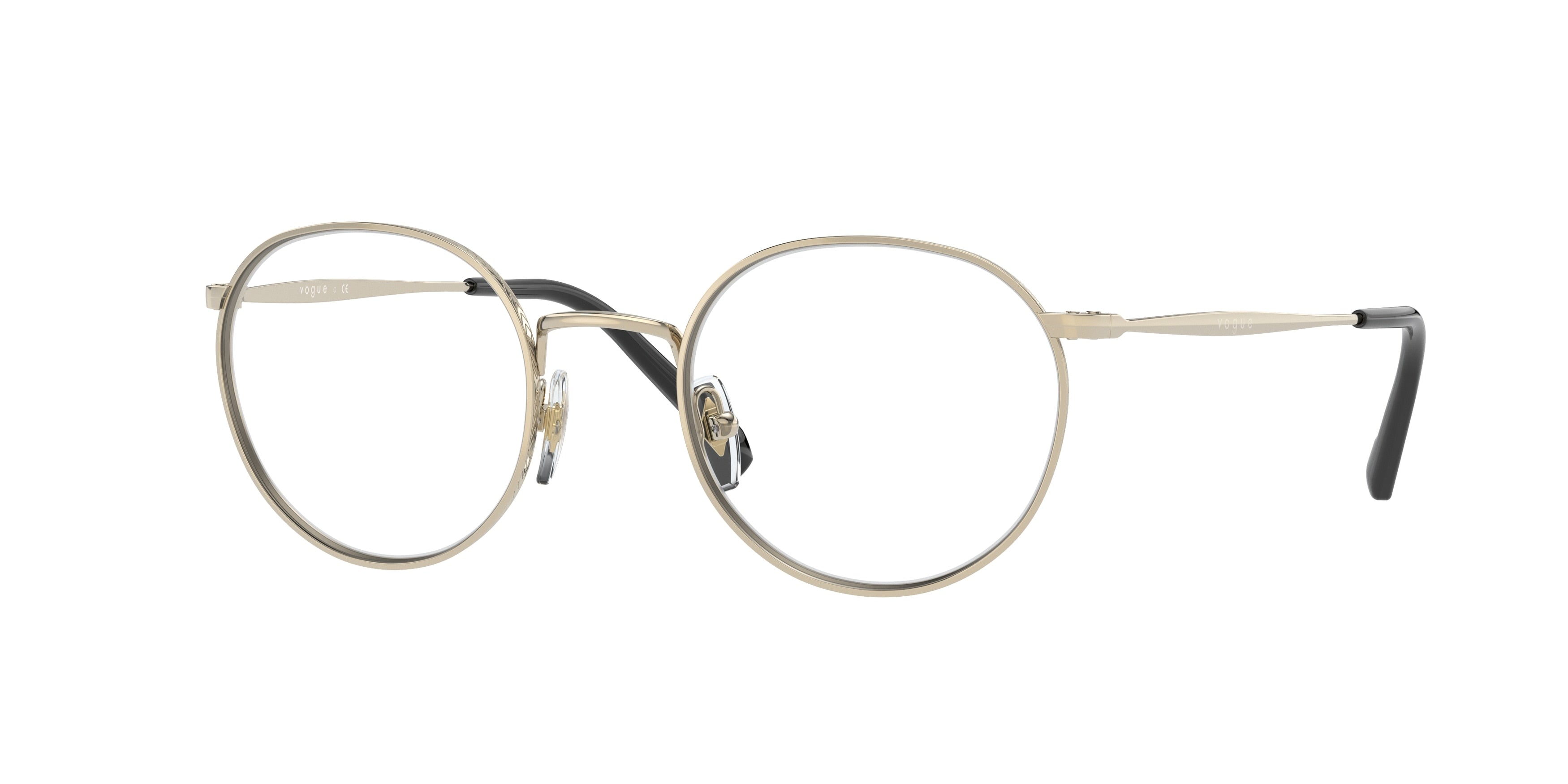 Vogue VO4183 Phantos Eyeglasses 848-Pale Gold 51-145-21 - Color Map Gold