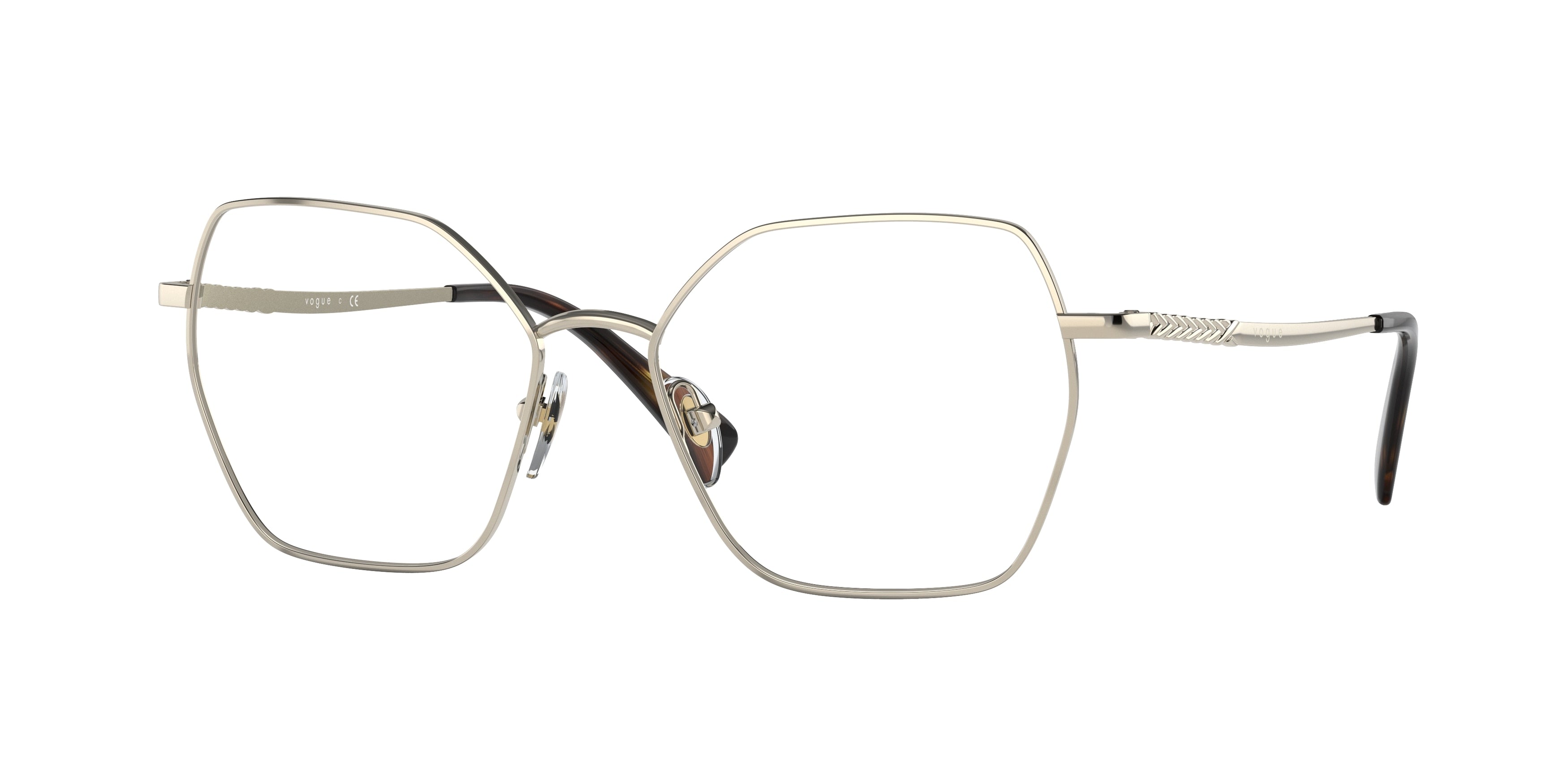 Vogue VO4196 Irregular Eyeglasses 848-Pale Gold 53-140-16 - Color Map Gold