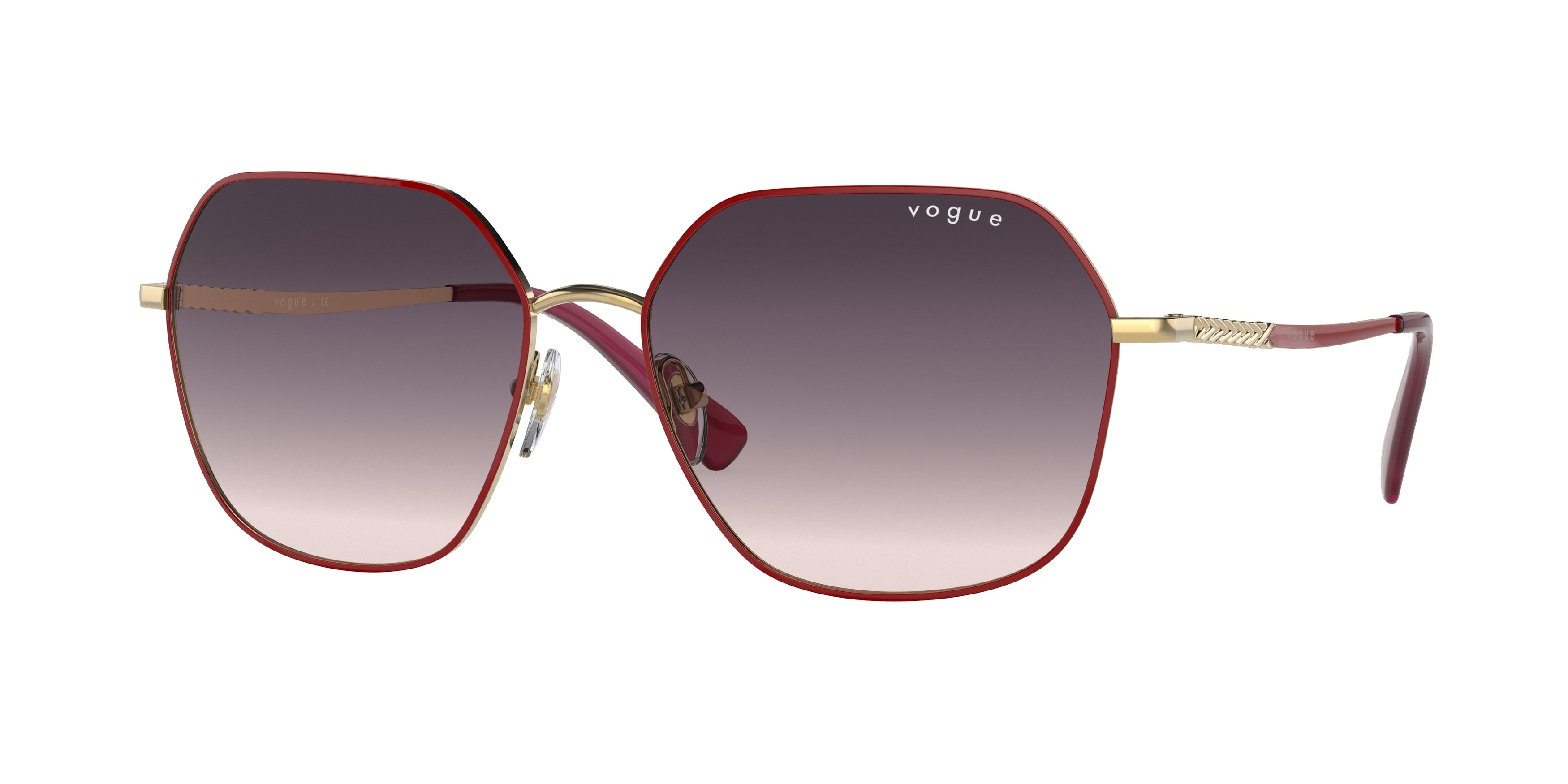 Vogue VO4198S Irregular Sunglasses 280/36-Top Red/Gold 58-140-16 - Color Map Red
