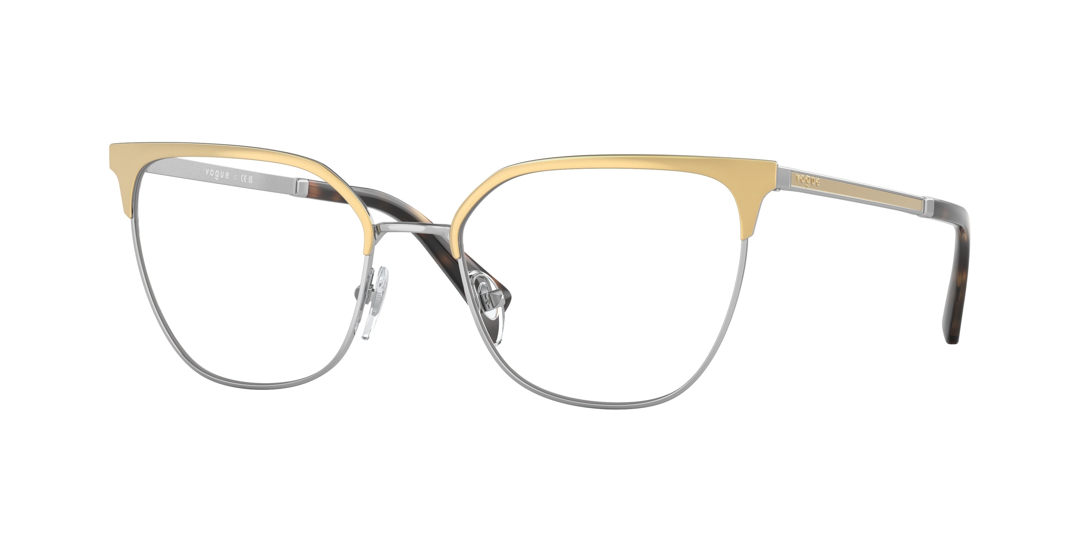 Vogue VO4249 Pillow Eyeglasses 305-Top Gold/Silver 53-140-18 - Color Map Gold