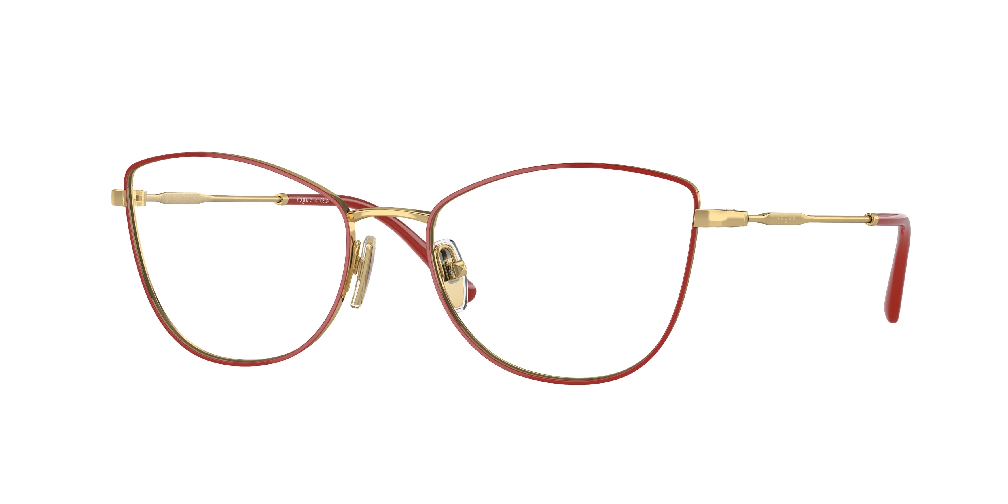 Vogue VO4273 Cat Eye Eyeglasses 280-Top Red/Gold 53-135-17 - Color Map Red