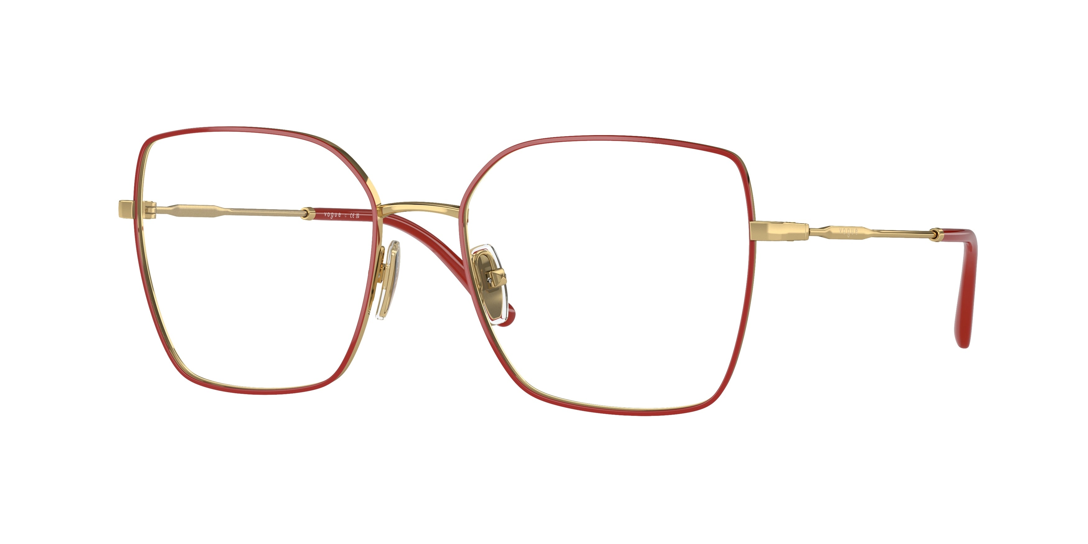 Vogue VO4274 Irregular Eyeglasses 280-Top Red/Gold 53-135-17 - Color Map Red