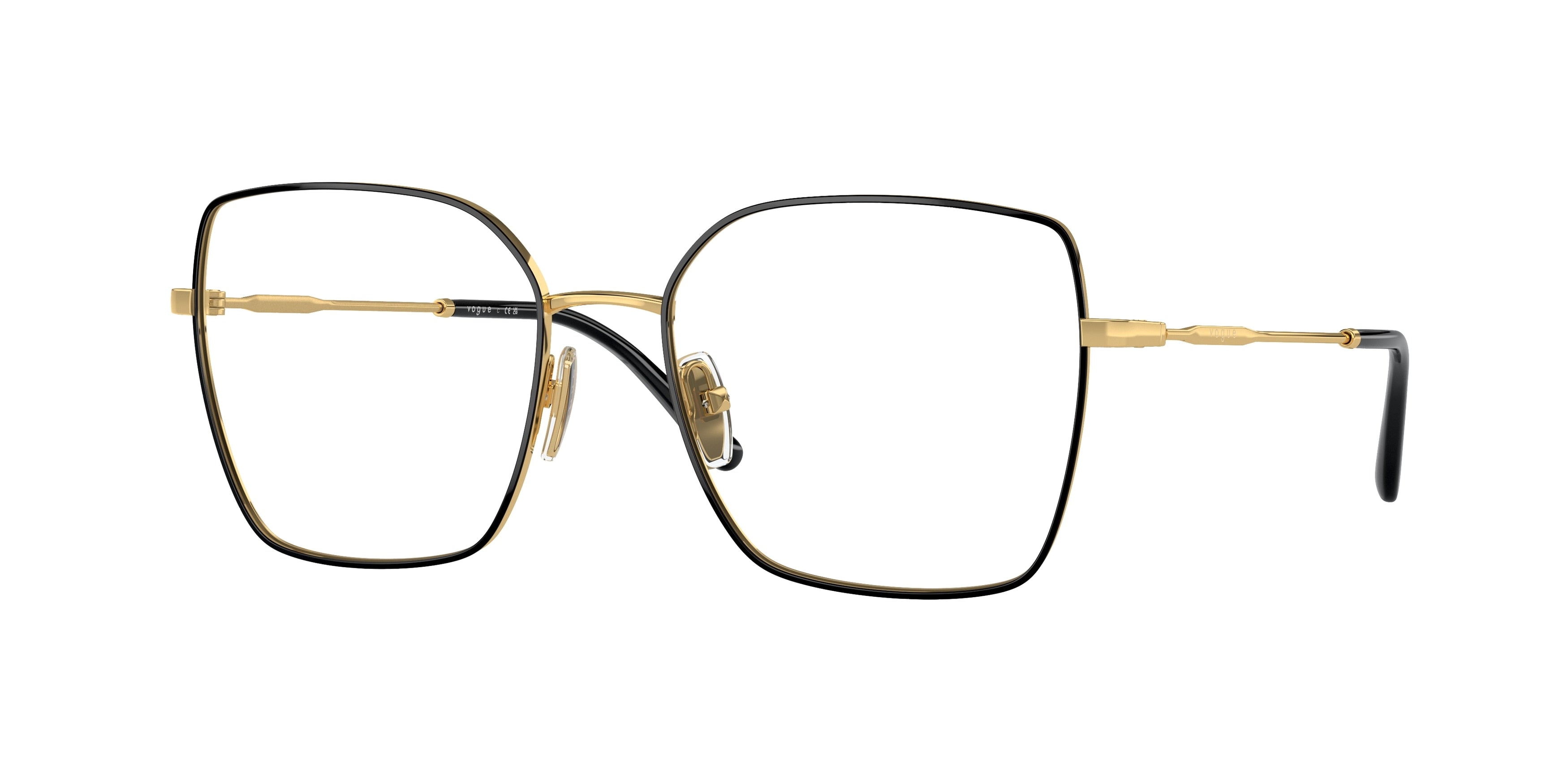 Vogue VO4274 Irregular Eyeglasses 352-Top Black/Gold 53-135-17 - Color Map Black