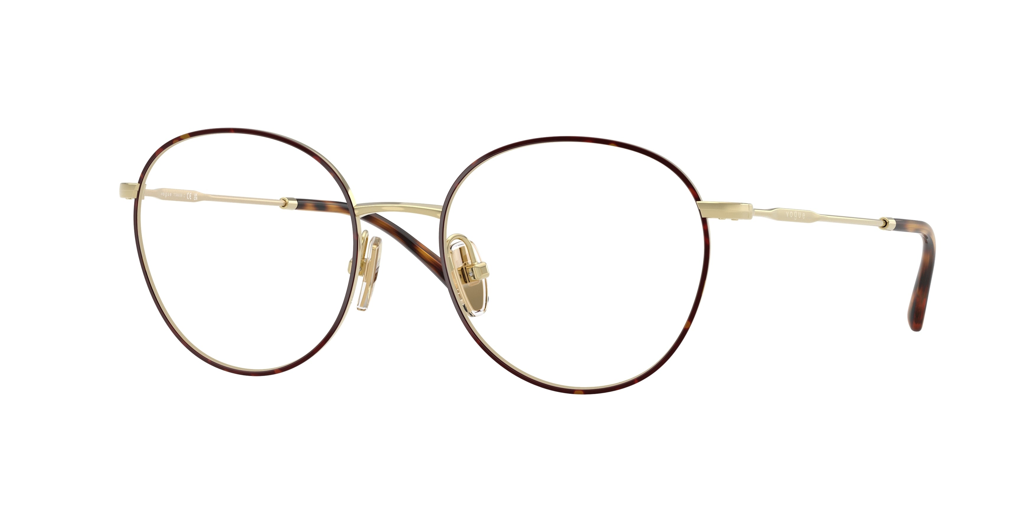 Vogue VO4280T Phantos Eyeglasses 5213-Top Havana/Light Gold 51-140-18 - Color Map Tortoise
