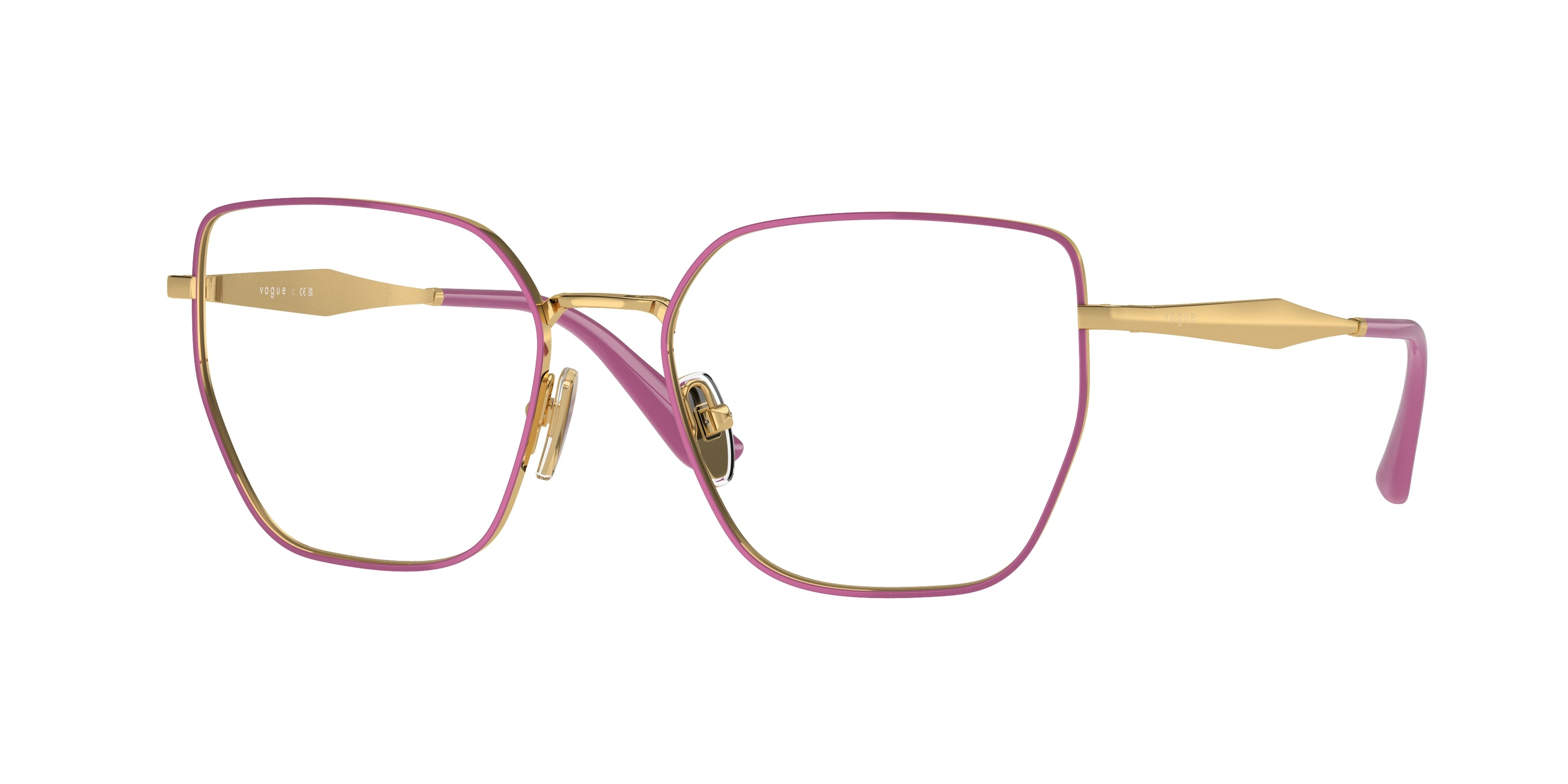 Vogue VO4283 Irregular Eyeglasses 5186-Fuchsia/Gold 53-140-17 - Color Map Pink