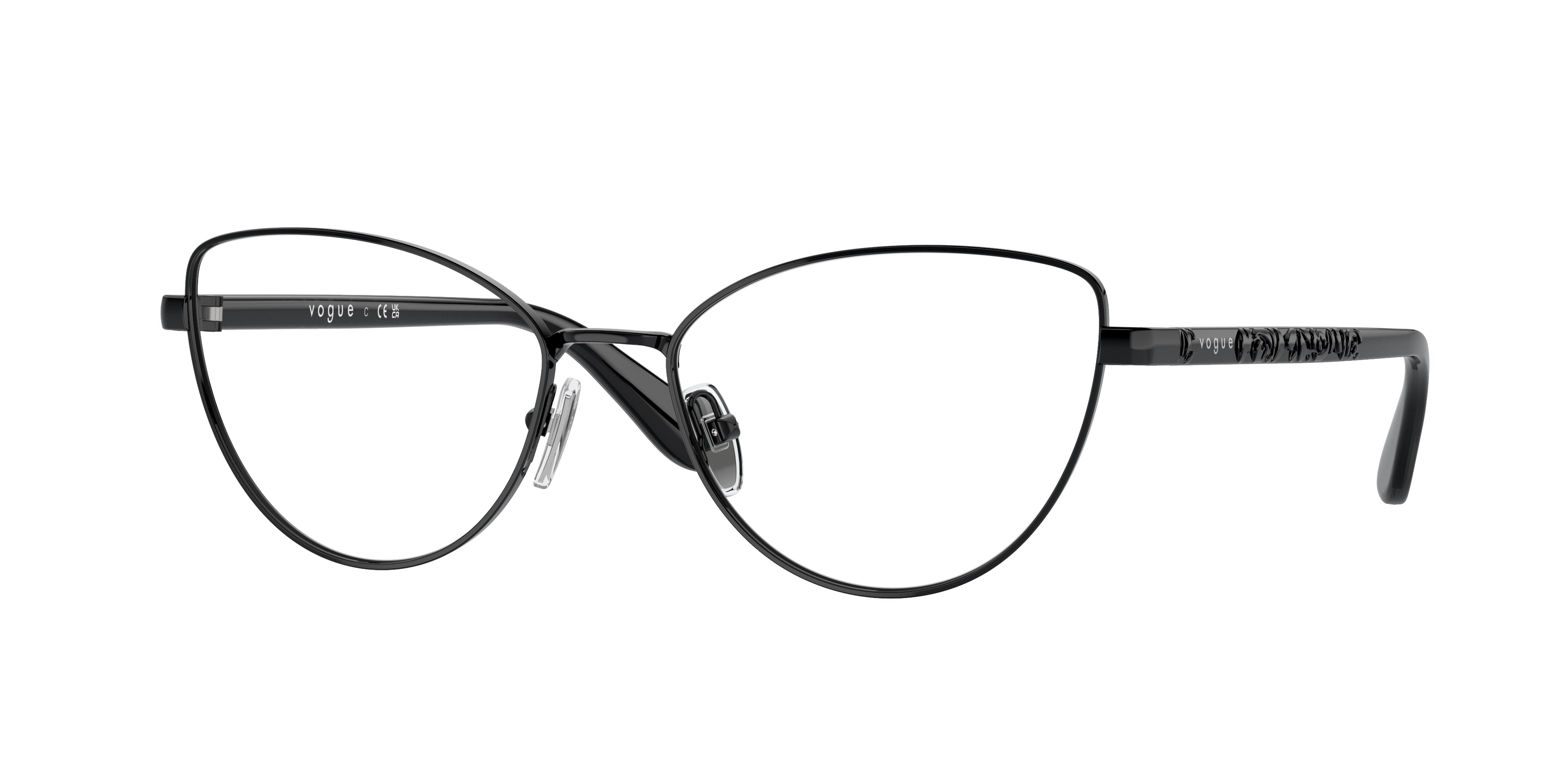 Vogue VO4285 Cat Eye Eyeglasses  352-Black 55-135-17 - Color Map Black