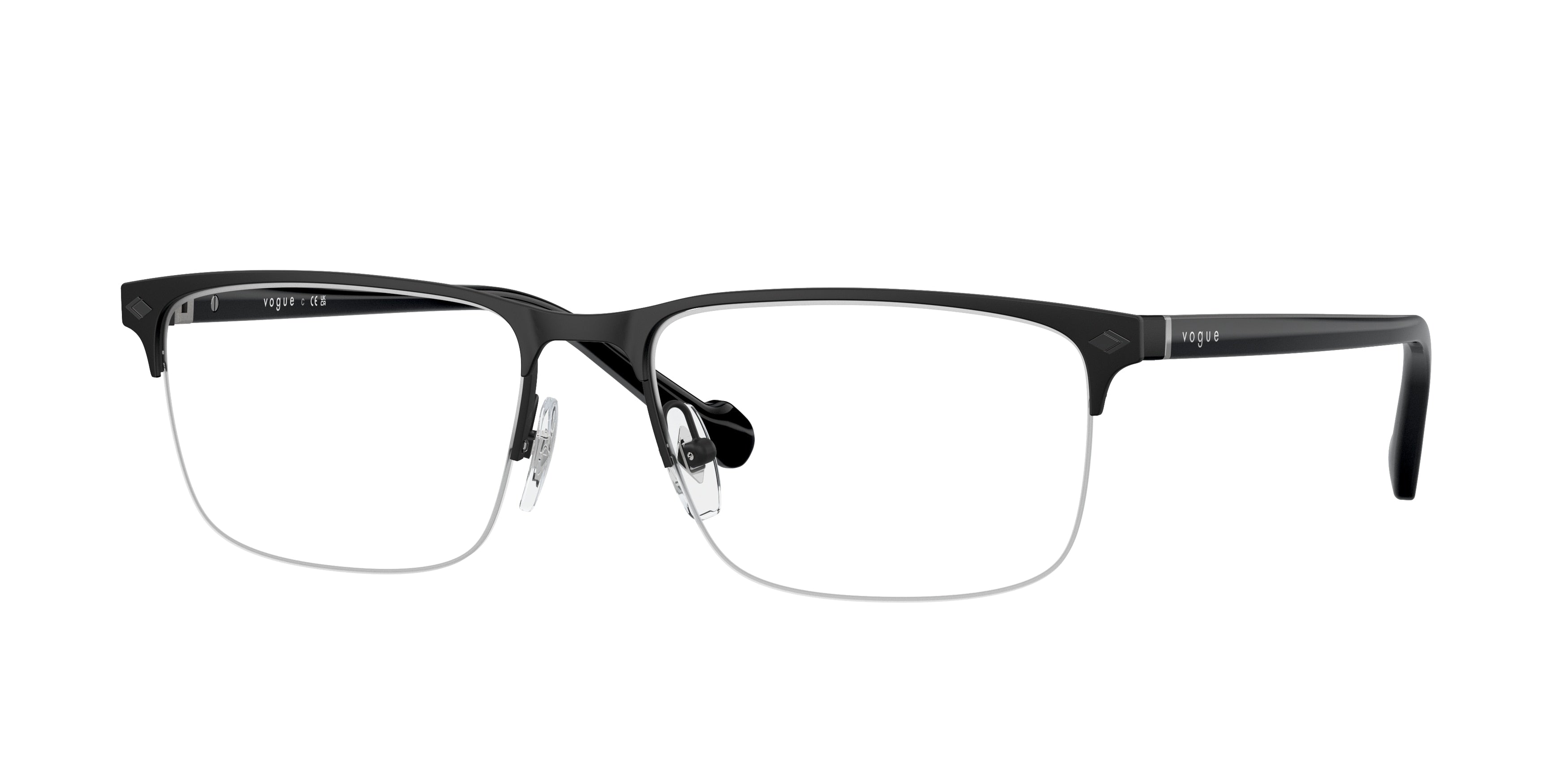 Vogue VO4292 Rectangle Eyeglasses 352S-Black 56-145-17 - Color Map Black