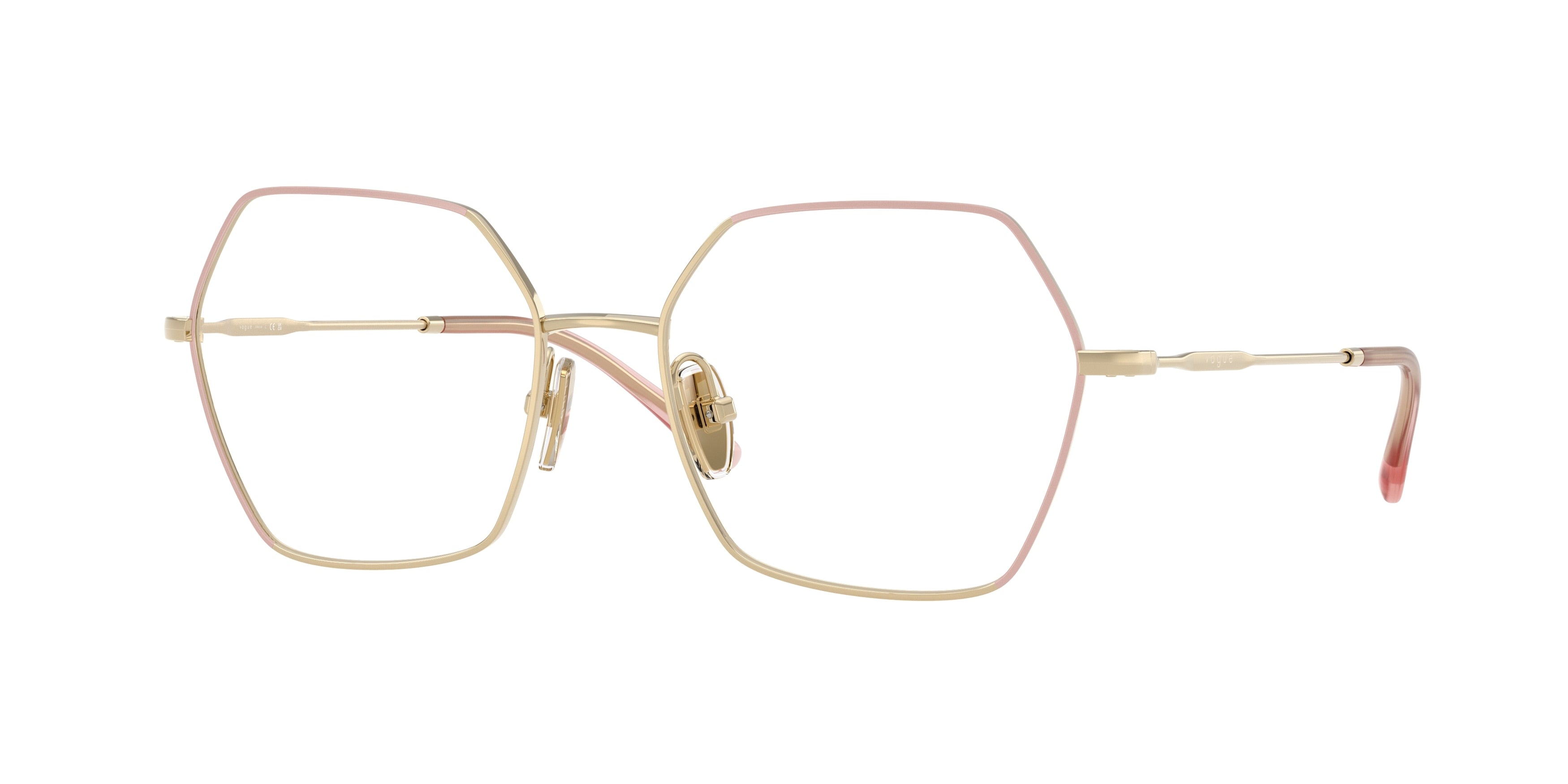 Vogue VO4297T Irregular Eyeglasses 5193-Top Nude/Light Gold 53-140-17 - Color Map Brown